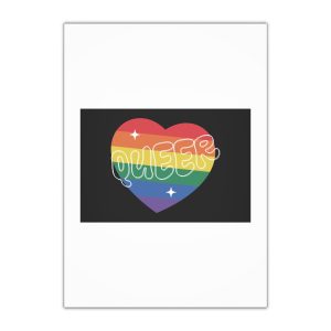 Queer Pride Heart Gift Wrapping Paper Sheets 1pc