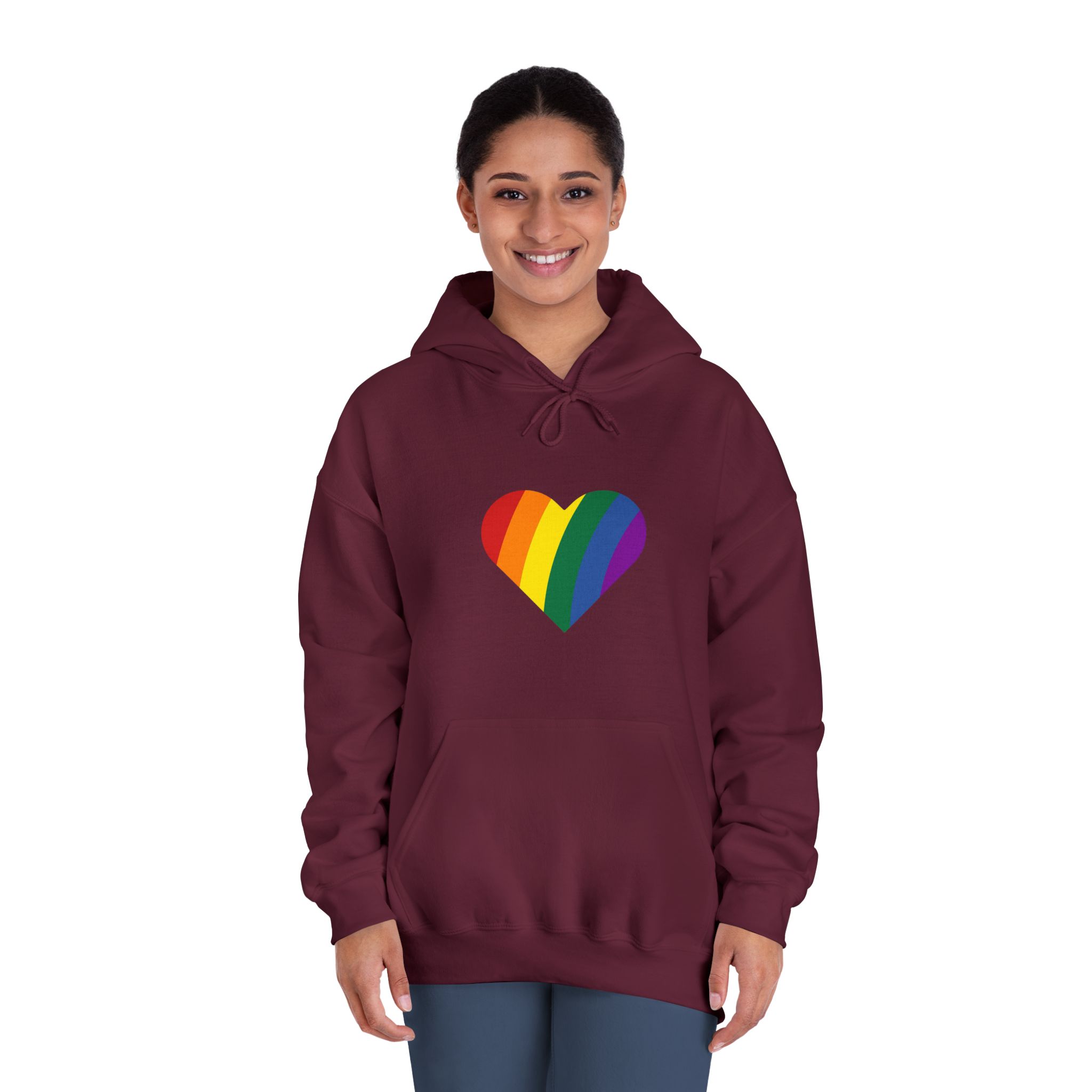 Minimalist Pride Heart Filled With Rainbow Colors Unisex Dryblend Hooded Sweatshirt - Image 20