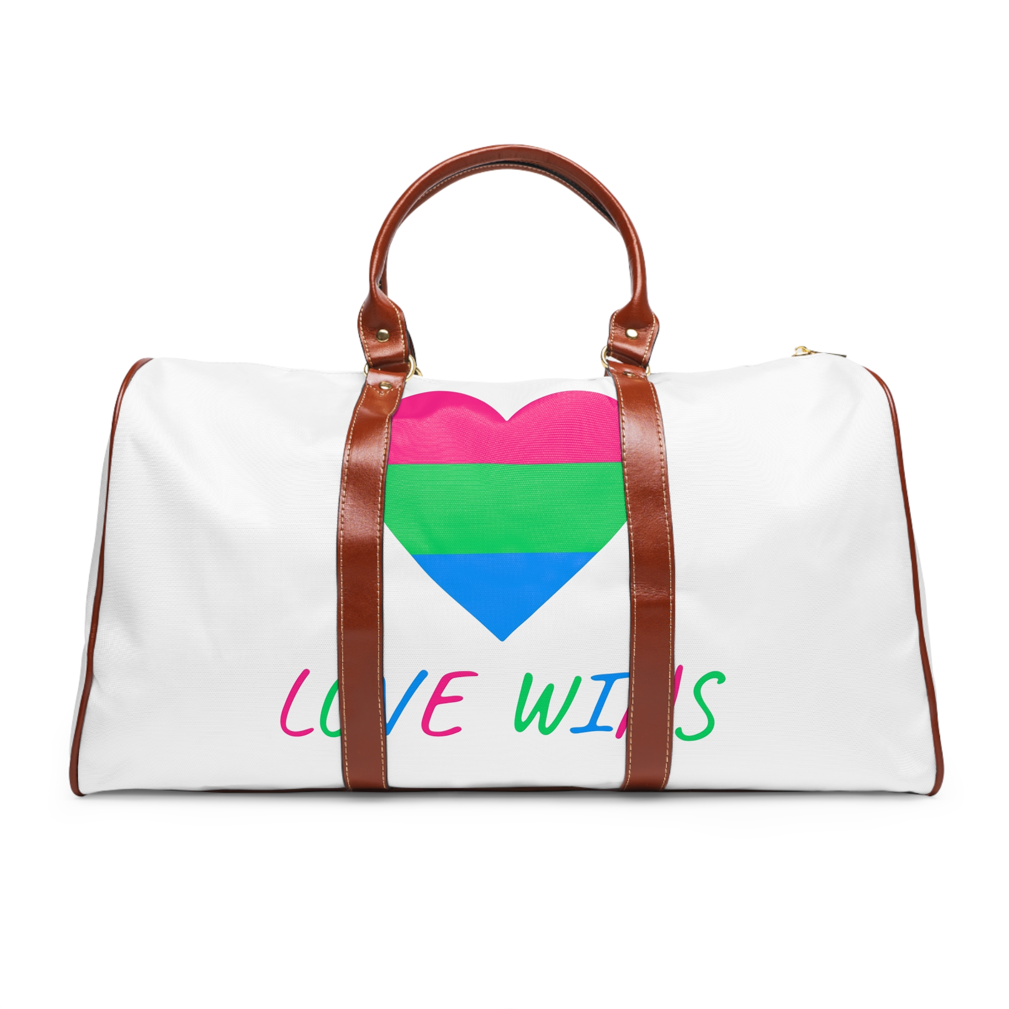 Colorful Heart Shape Polysexual Pride Flag Happy Pride Day Lgbtqia Community Pride Month Vector Hand Drawn Doodle Posters Stickers Logo Cards Waterproof Travel Bag
