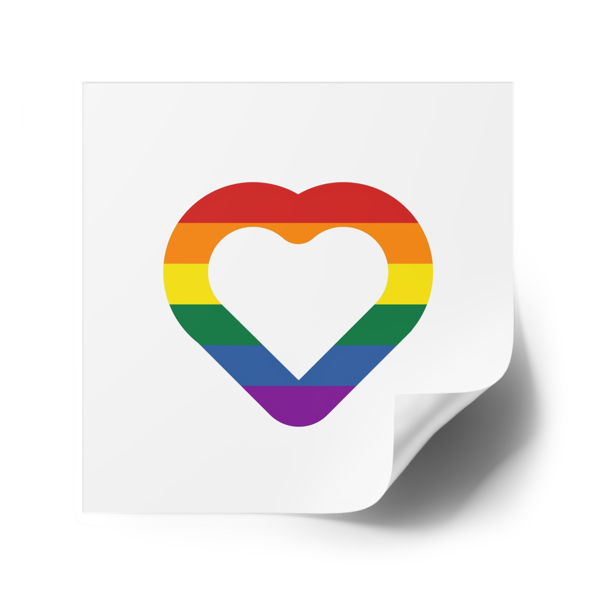 Pride Flag Heart Shape Icon Isolated White Background Lgbt Love Modern Sign Vector Illustration Laminate Stickers Square - Image 38
