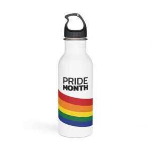 Happy Pride Month Greetings Red Orange Yellow Colourful Background Social Media Design Banner Free Vector Stainless Steel Water Bottle