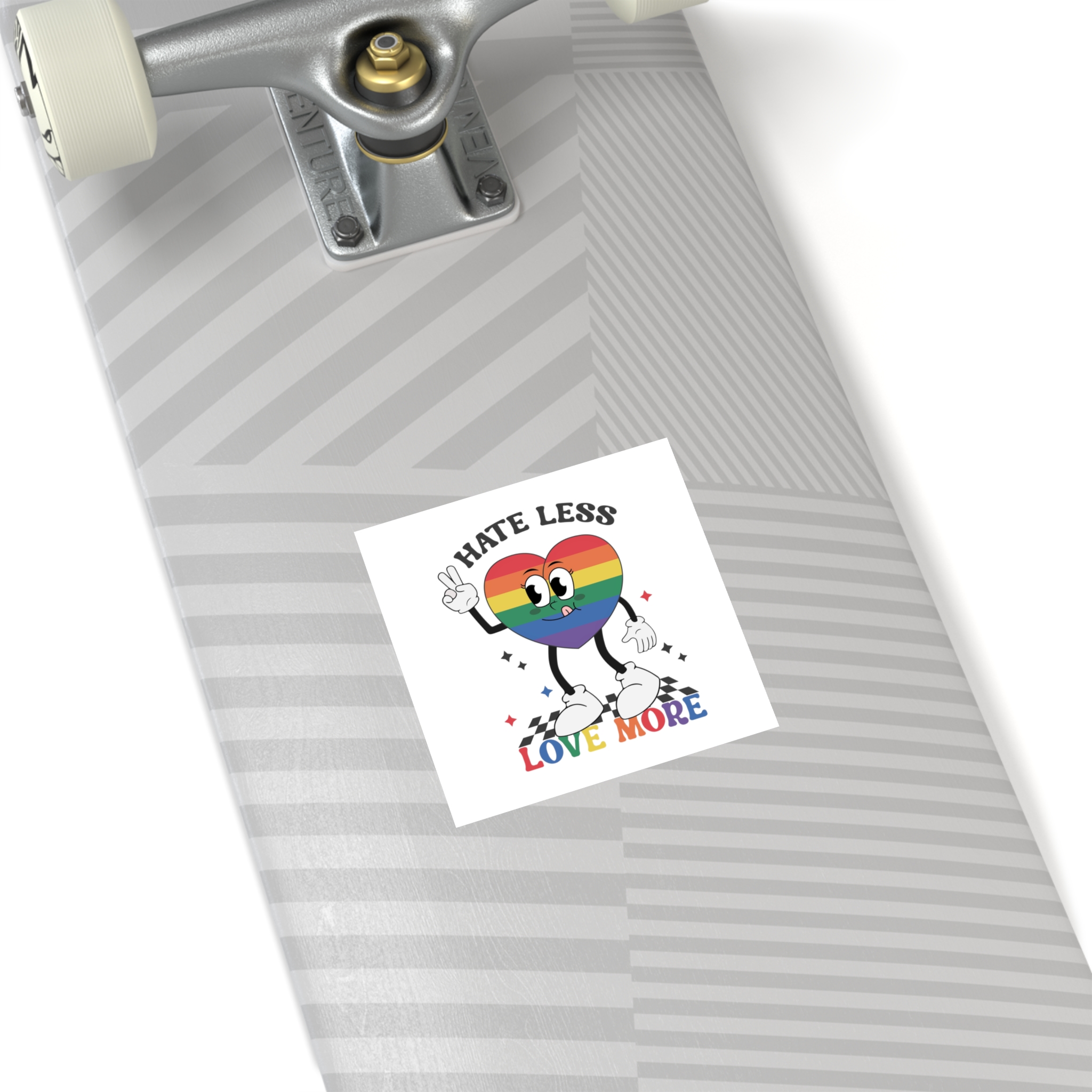 Heart With Words Hate Less Love More It Laminate Stickers Square - Image 72