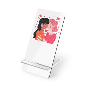 Flat Design Lesbian Couple Kiss Illustration (1) Mobile Display Stand For Smartphones