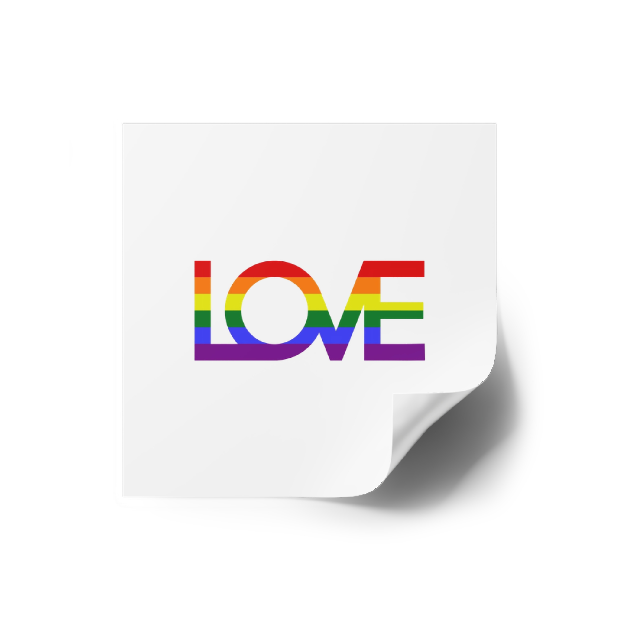 Inscription Love With Colors Lgbt Flag Vector Illustration Laminate Stickers Square - Image 2