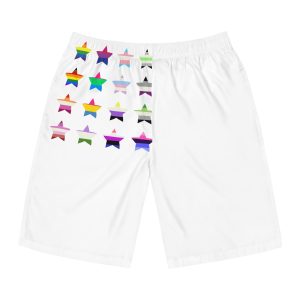 Set Colorful Lgbtq Pride Flag Star Shape Gender Equality Sexual Identity Pride Flags Collection Lgbtqia Community Pride Month Mens Board Shorts Aop