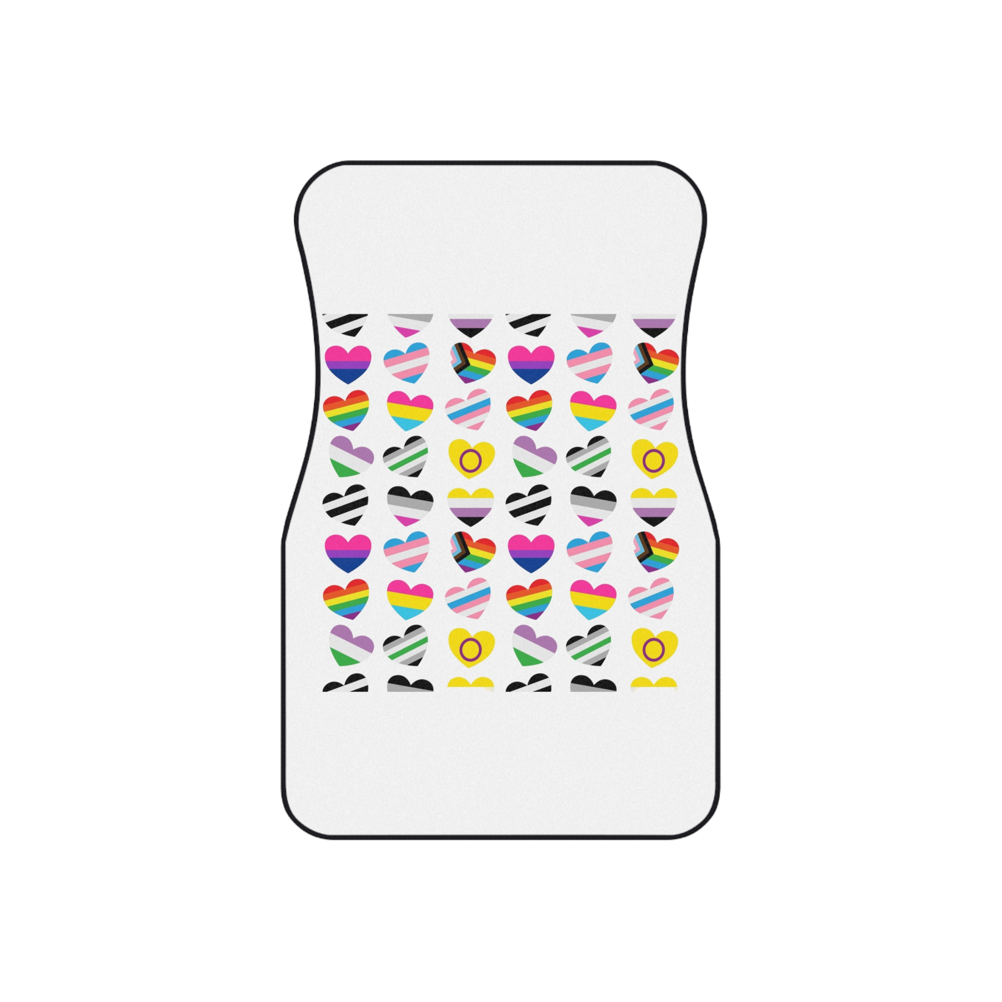 Vector Seamless Pattern Gender Lgbt Flag Heart (1) Car Mats Set Of 4 - Image 2