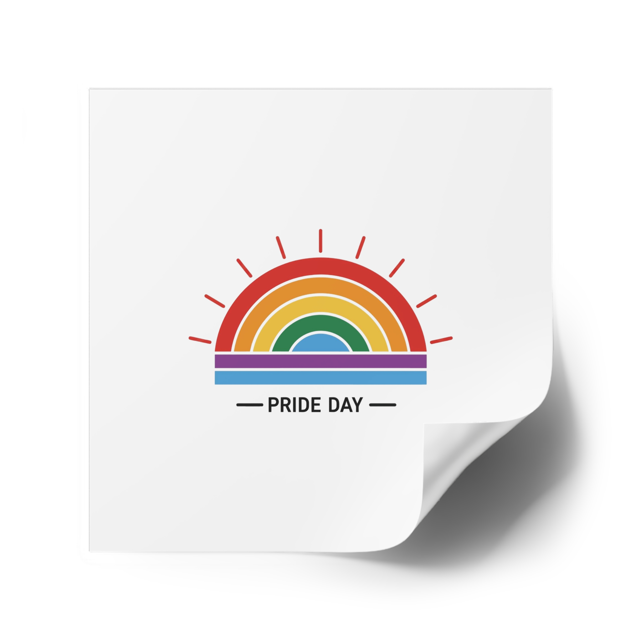Pride Day Rainbow Flag Icon Vector Illustration Celebrating Lgbtq Community Diversity With Colorful Stripes Radiant Design Laminate Stickers Square - Image 74