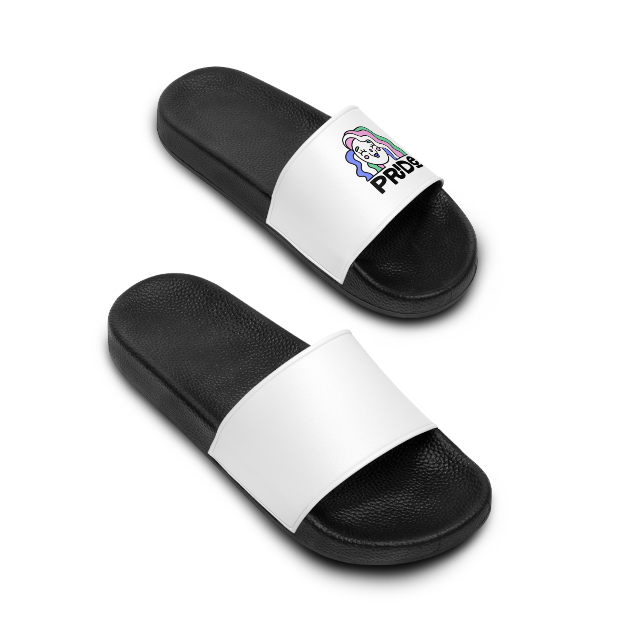 Pride Day Lettering Quote Concept Mens Slide Sandals - Image 4