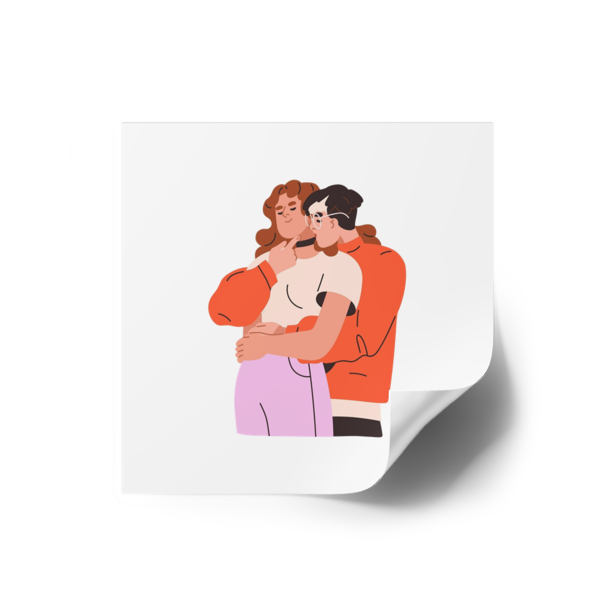 Lesbian Love Couple Girl Kissing Girlfriends Neck Female Lovers Passion Lgbt People Enamored Valentines Romantic Relationships Flat Graphic Vector Illustration Isolated White Background Laminate... - Image 66