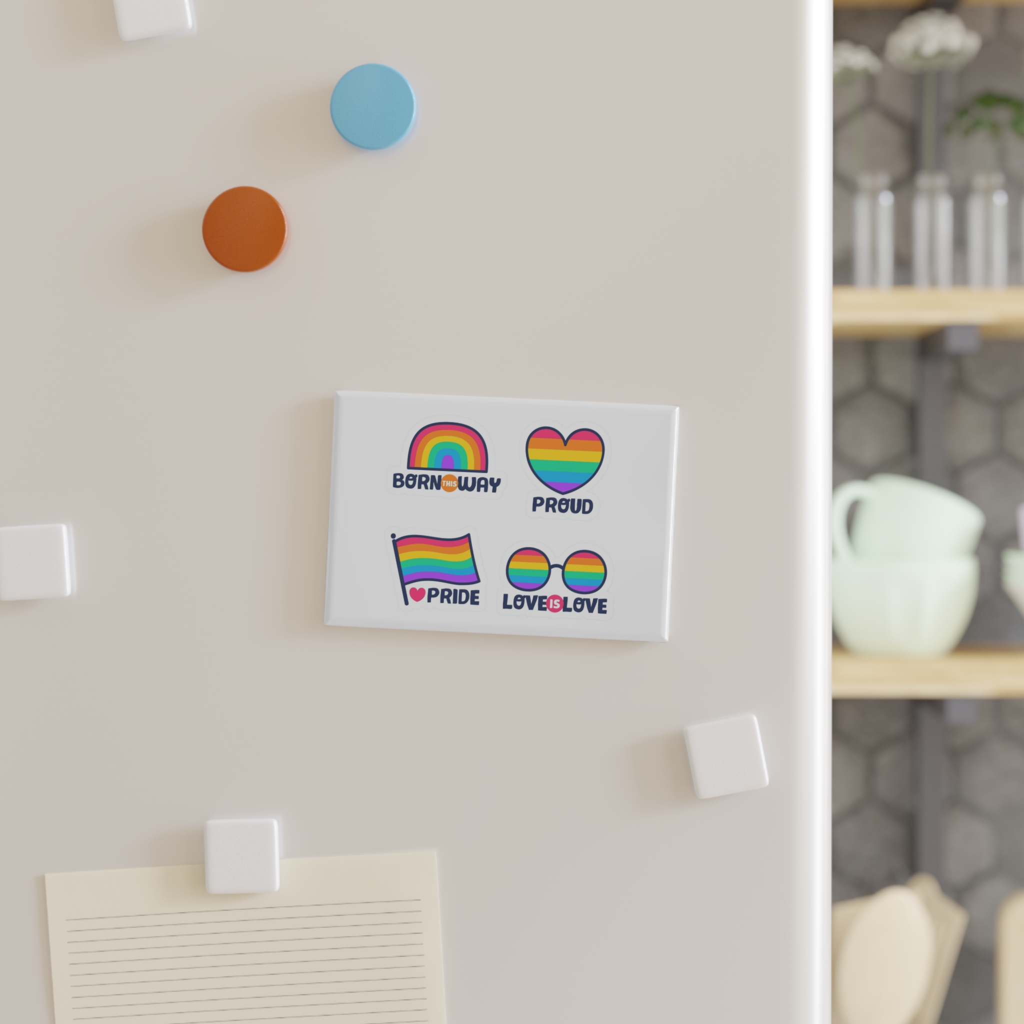 Pride Day Lables Collection Button Magnet Rectangle 1 And 10 Pcs - Image 3