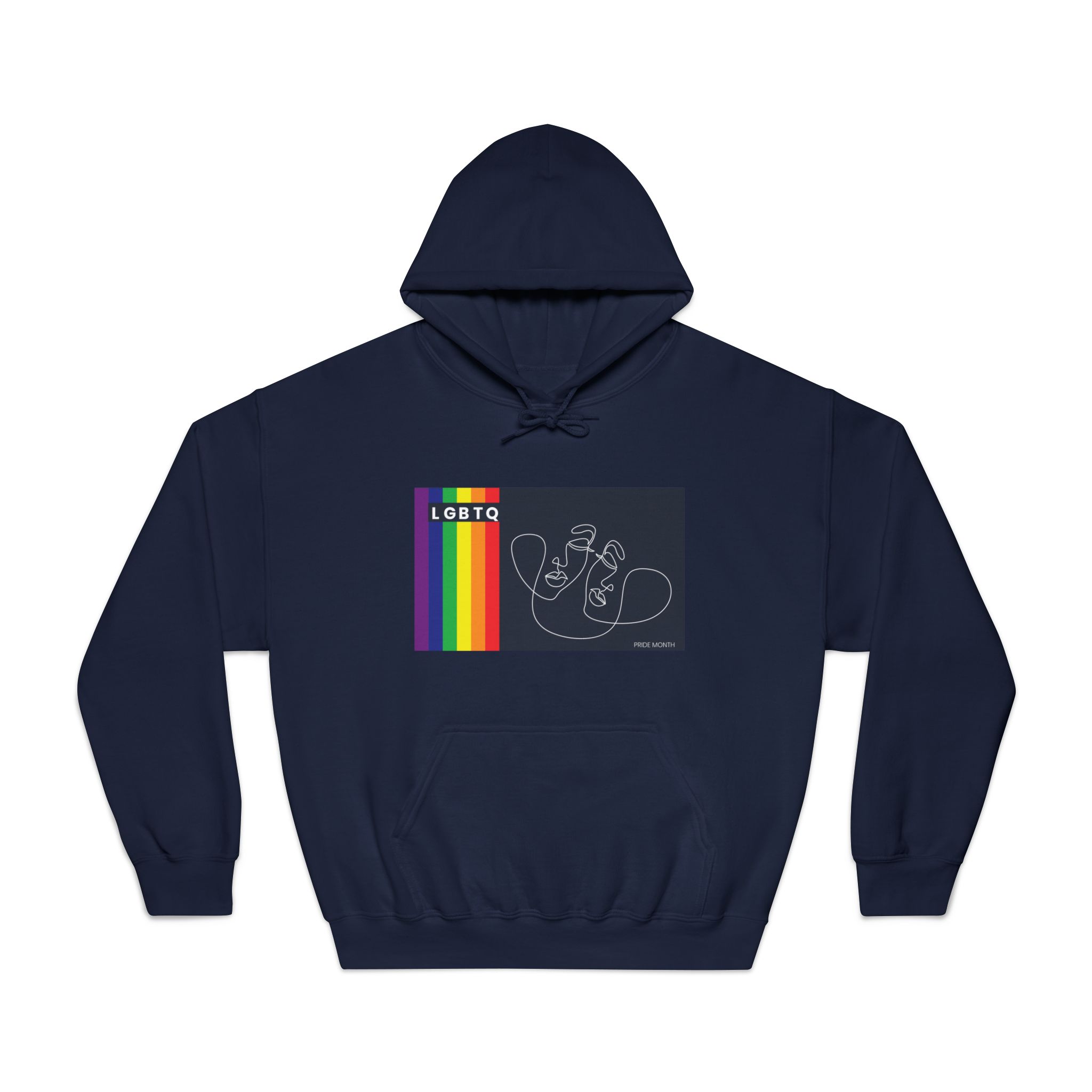 Lgbtq Pride Month Color Flag Dark Background With Female Couple Line Are Vector Illustration Unisex Dryblend Hooded Sweatshirt - Image 29