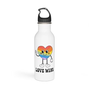 Vector Groovy Lgbtq Flag Heart Stainless Steel Water Bottle