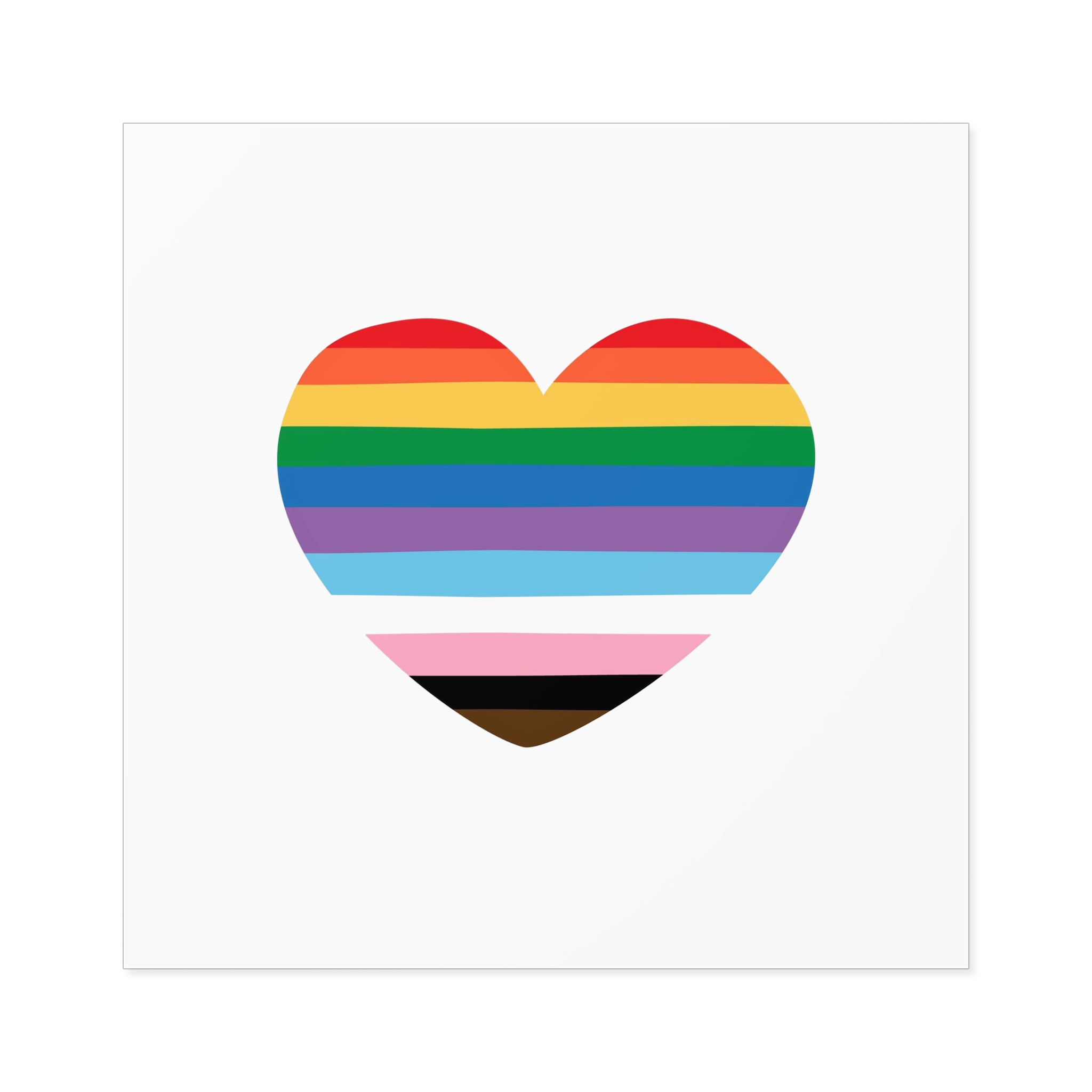 Inclusive Progress Pride Heart Symbol Laminate Stickers Square - Image 49