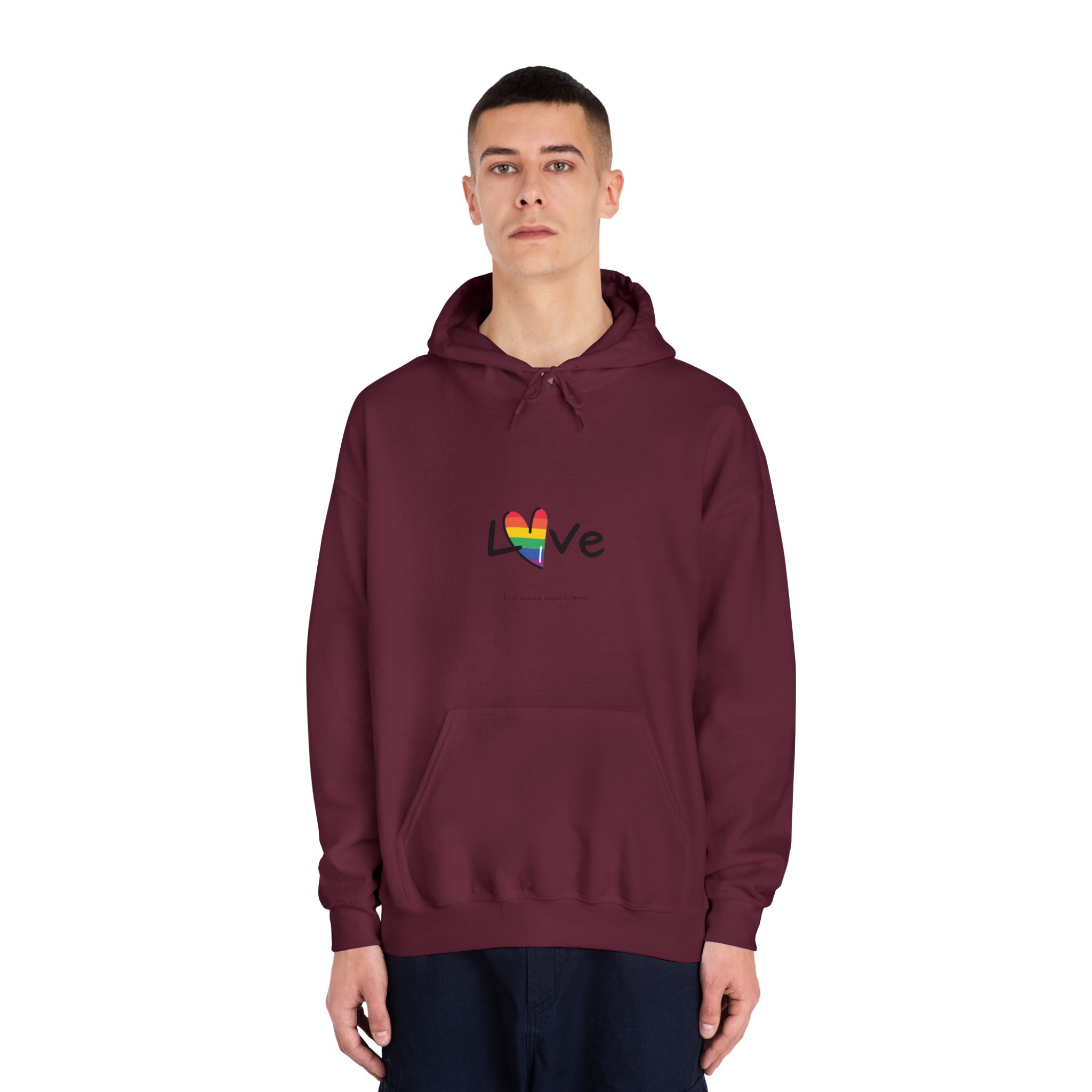 Love Letter Pride Rainbow Lettering Text Writing Pattern Freedom Love Heart Homo Colors Flag Parade(1) (1) Unisex Dryblend Hooded Sweatshirt - Image 19