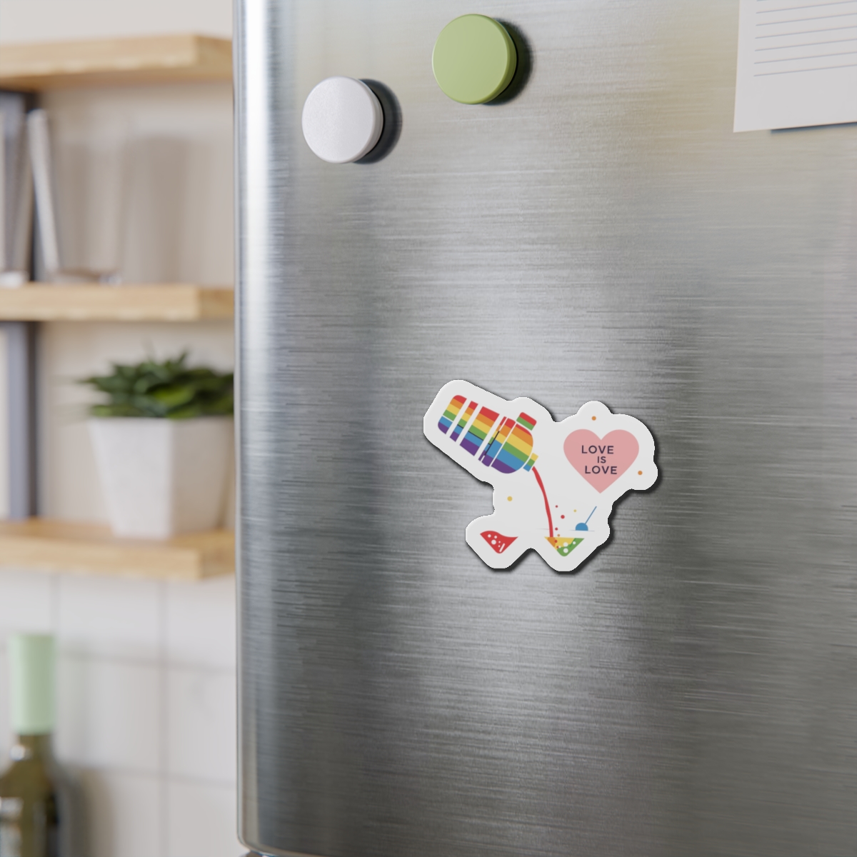 Rainbow Cocktail Shaker Pouring Drink With Heart Love Is Love Illustration Vector Die Cut Magnets - Image 9