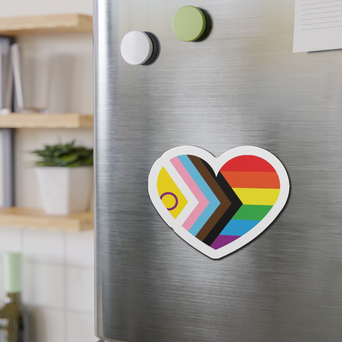 Inclusive Lgbtq Progress Pride Heart Symbol1 Die Cut Magnets - Image 15
