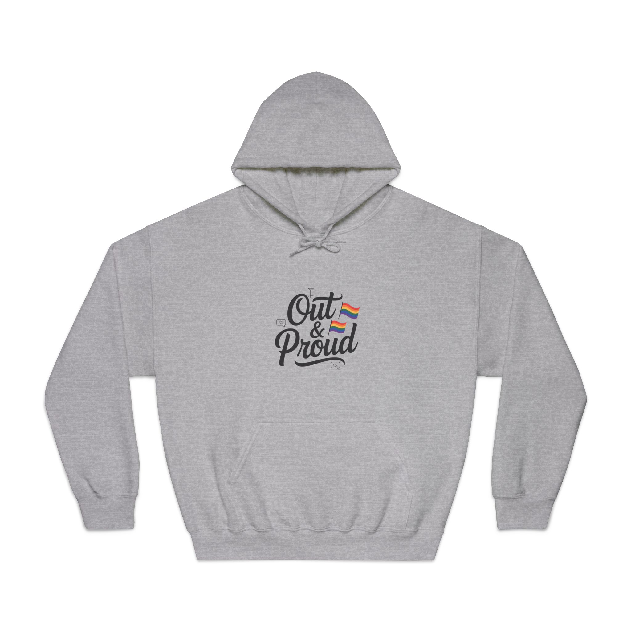 Out Proud T Shirt Design Isolated White Background1 Unisex Dryblend Hooded Sweatshirt - Image 13