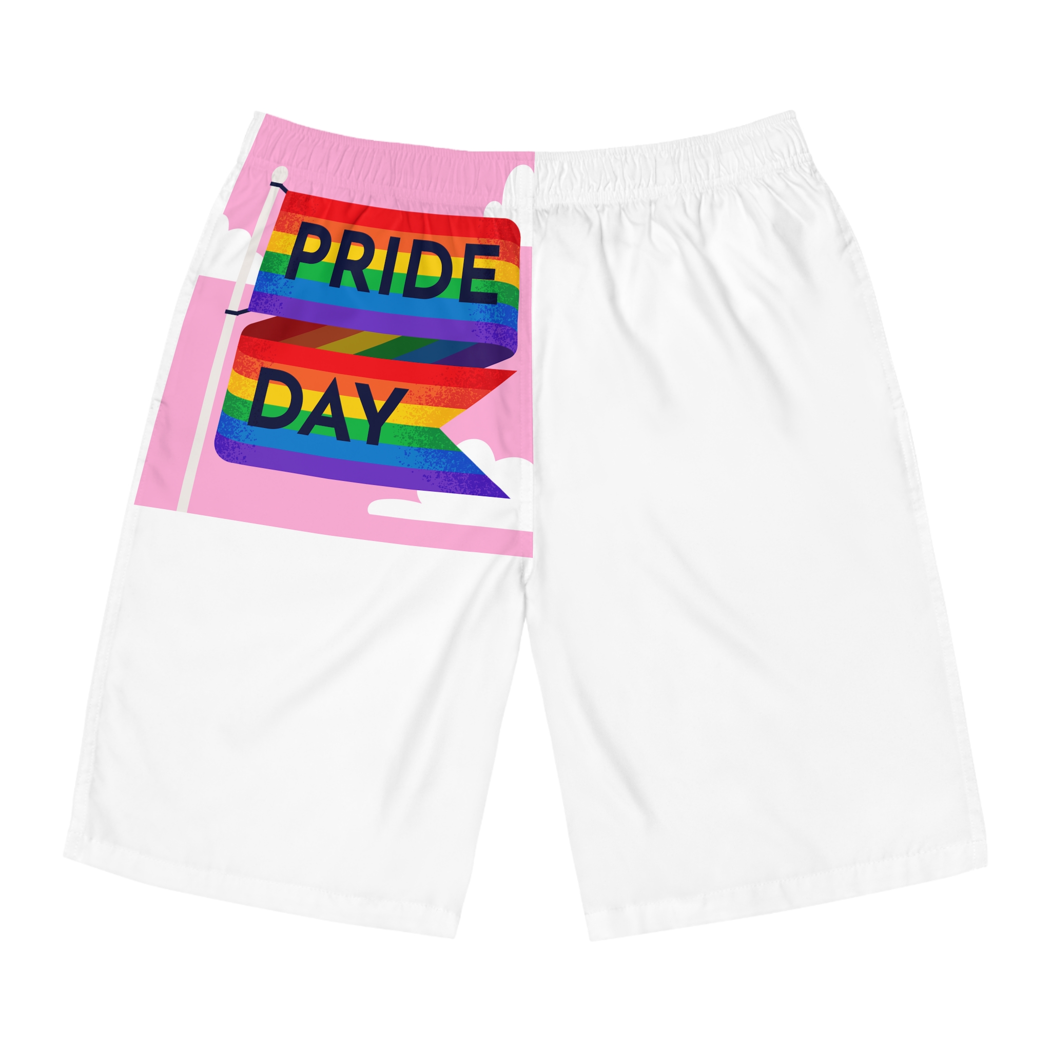Pride Day Flag Illustration Mens Board Shorts Aop