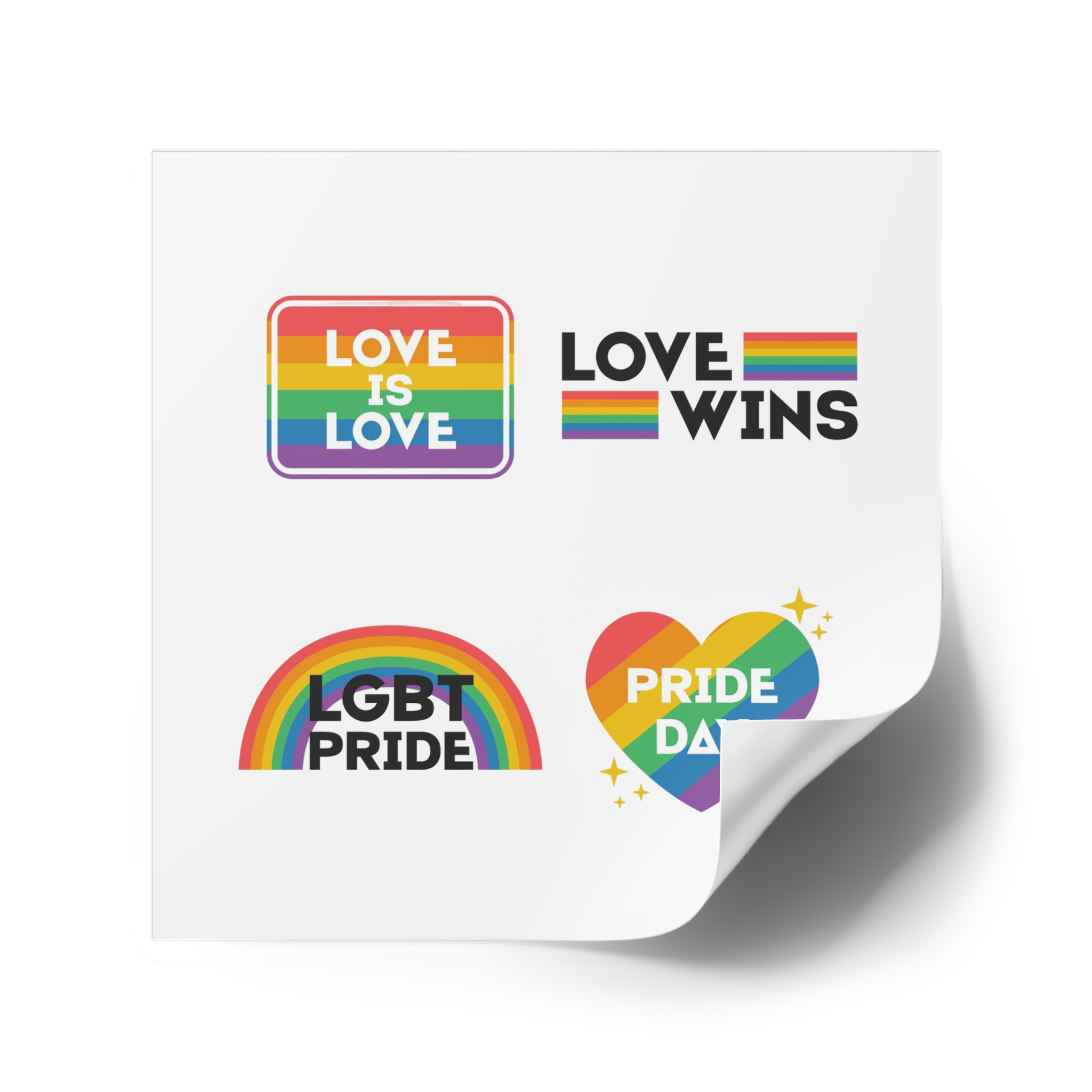 Pride Day Label Collection Design Laminate Stickers Square - Image 74