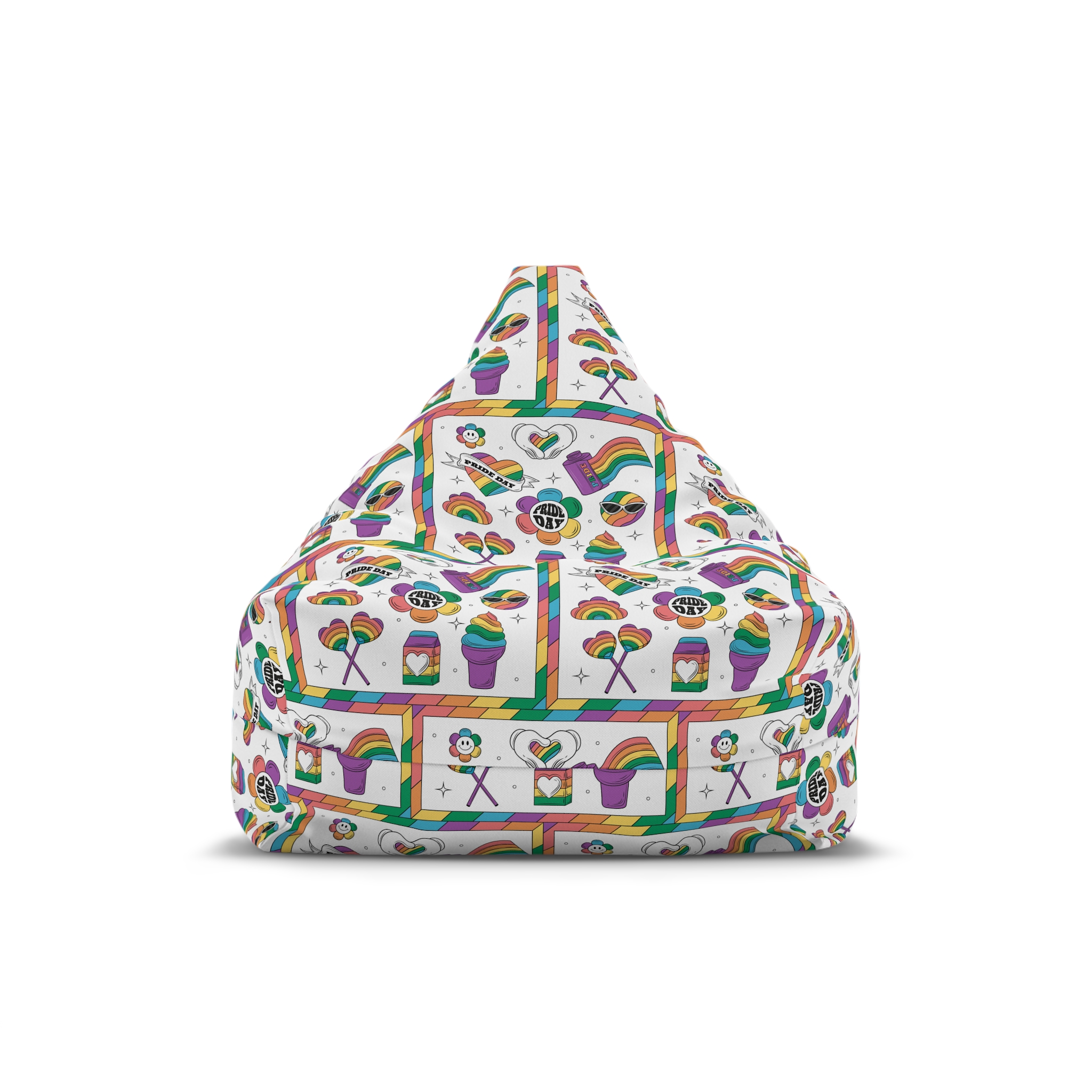 Hand Drawn Design Elements Collection Pride Month Celebration Bean Bag Chair Cover