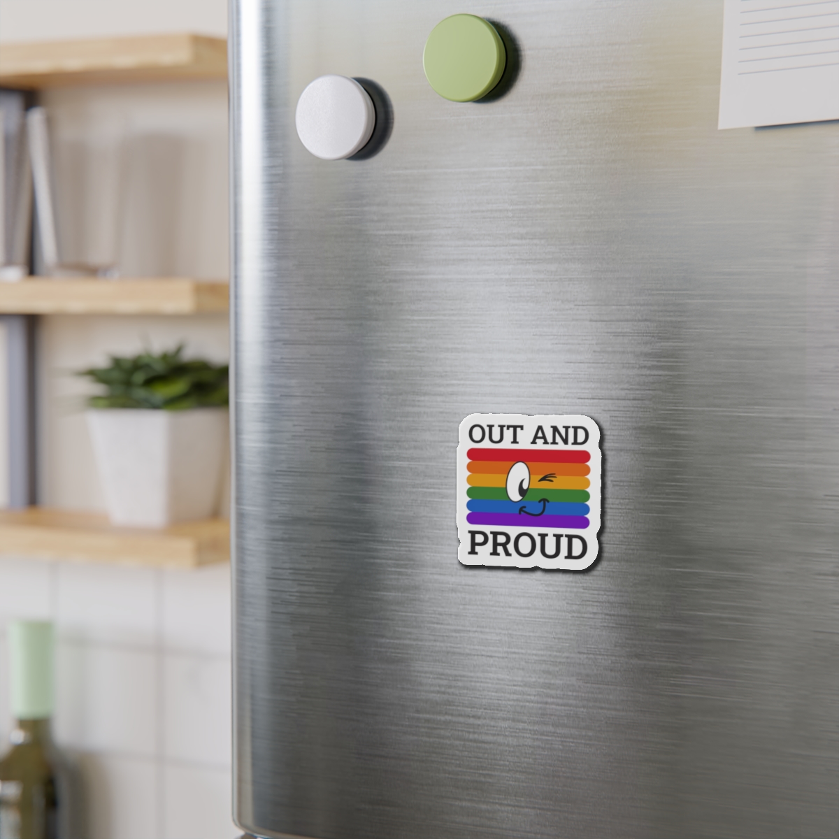 Out Proud Lgbtq Pride Month Quote Book Lover Rainbow Flag Hand Drawn Art White Background Die Cut Magnets - Image 6