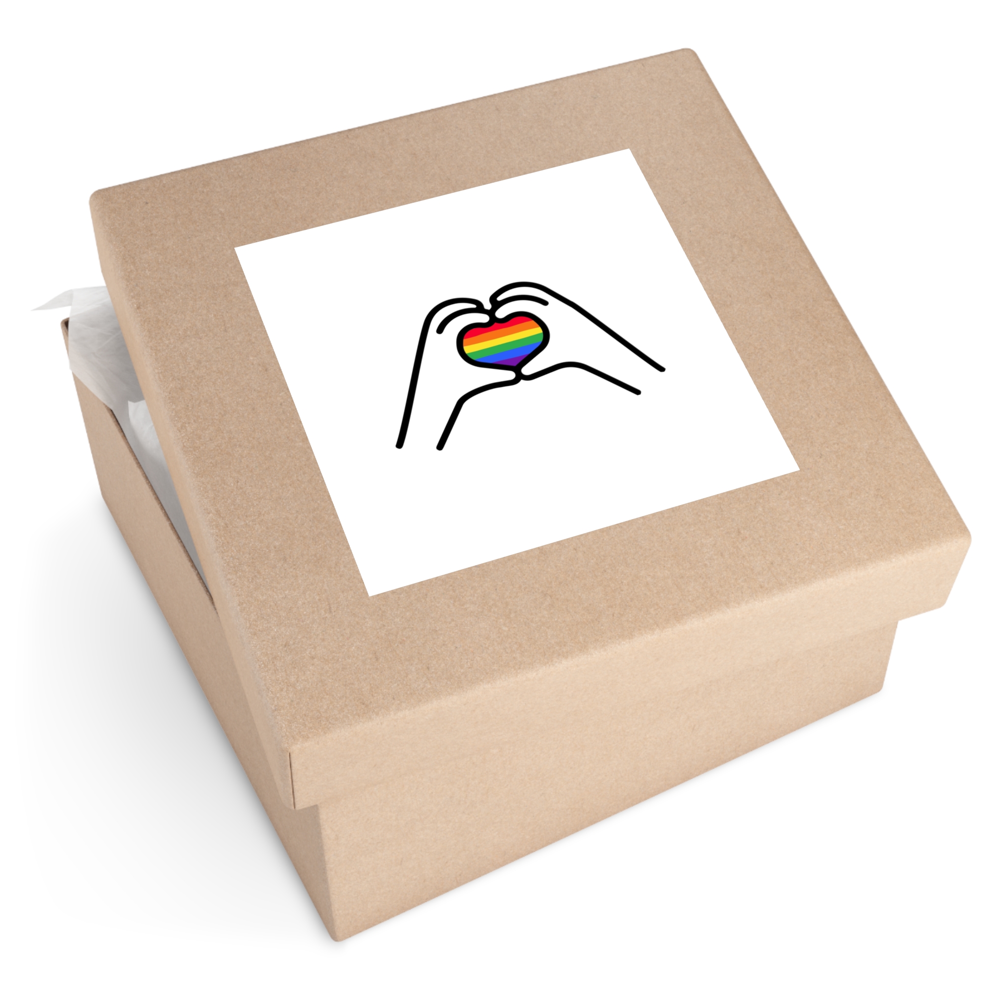 Lgbt Concept Heart Colors Lgbtq Flag Love Is Love Shape Heart Icon Lgbt Laminate Stickers Square - Image 59