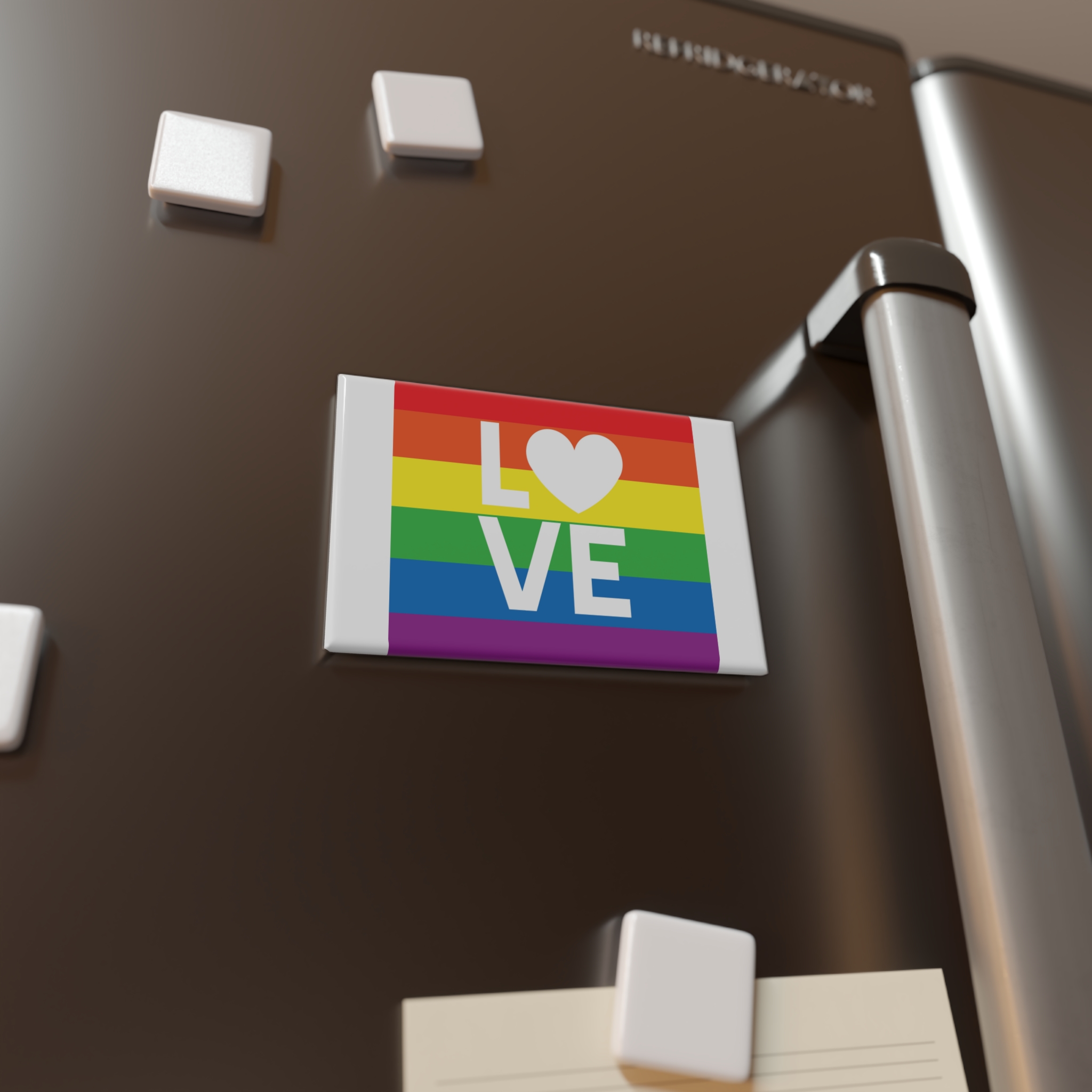 Love Lgbt Heart Squere White Button Magnet Rectangle 1 And 10 Pcs - Image 8