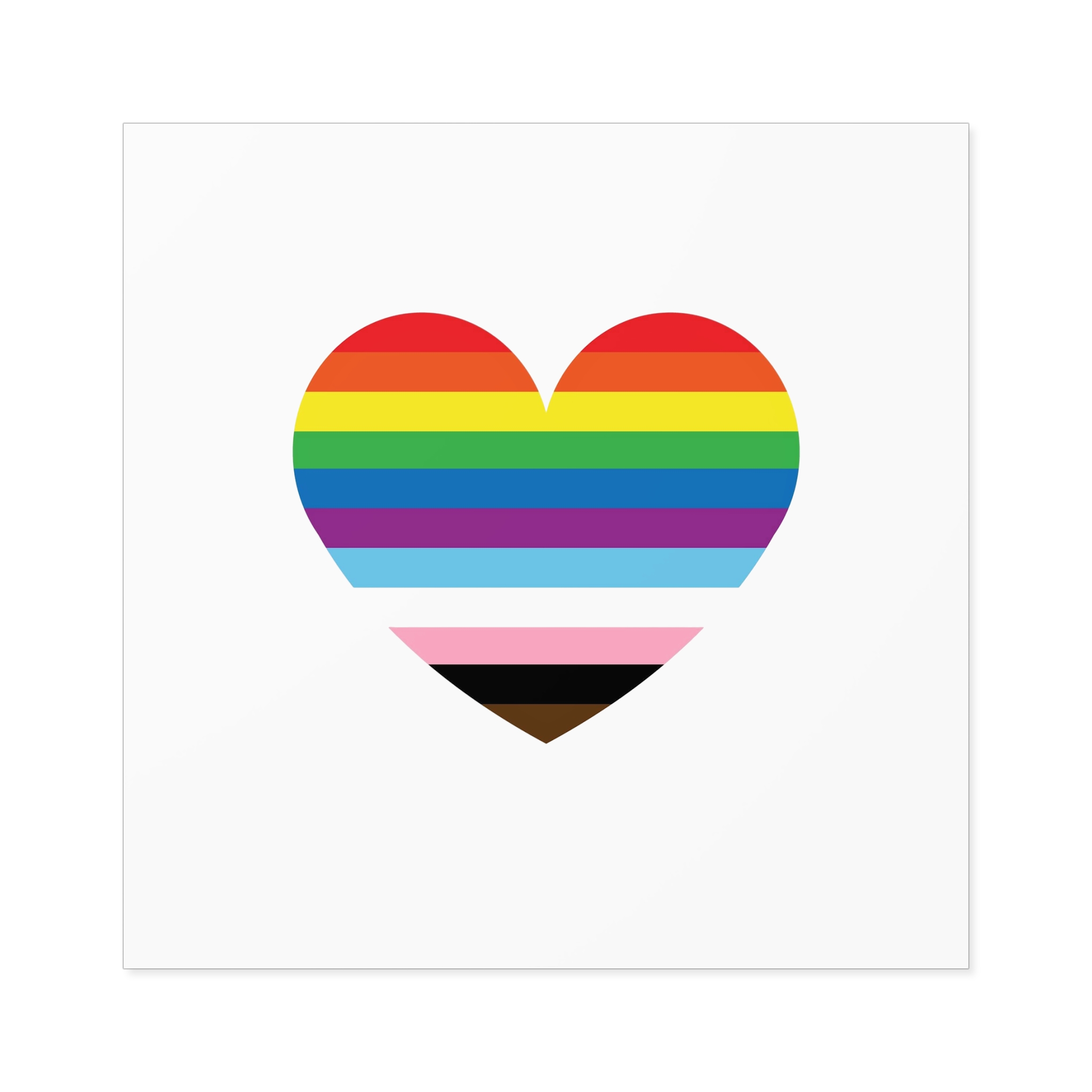 Progress Pride Flag Heart Symbol Love Inclusion Laminate Stickers Square - Image 49