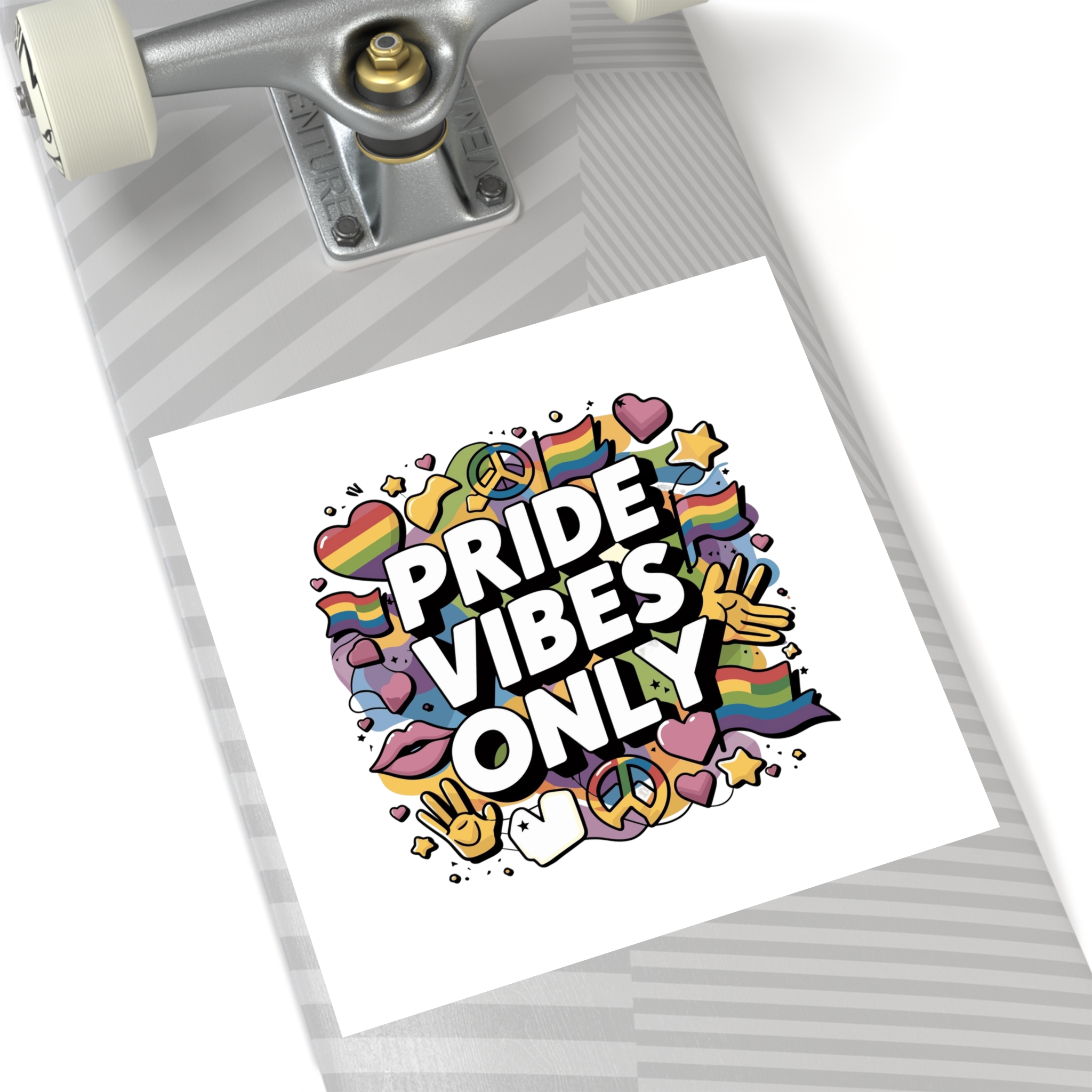 Pride Vibes Only T Shirt Design Isolated White Background Laminate Stickers Square - Image 60