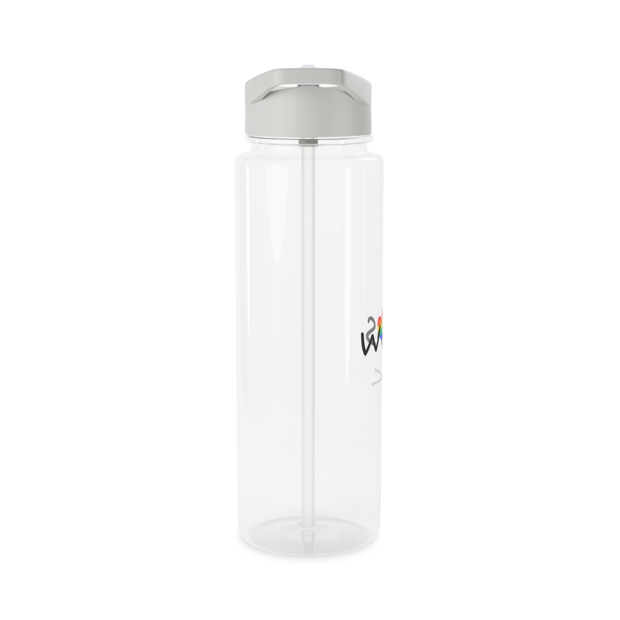 Love Letter Pride Rainbow Lettering Text Writing Pattern Freedom Love Heart Homo Colors Flag Parade (2) Tritan Water Bottle - Image 8