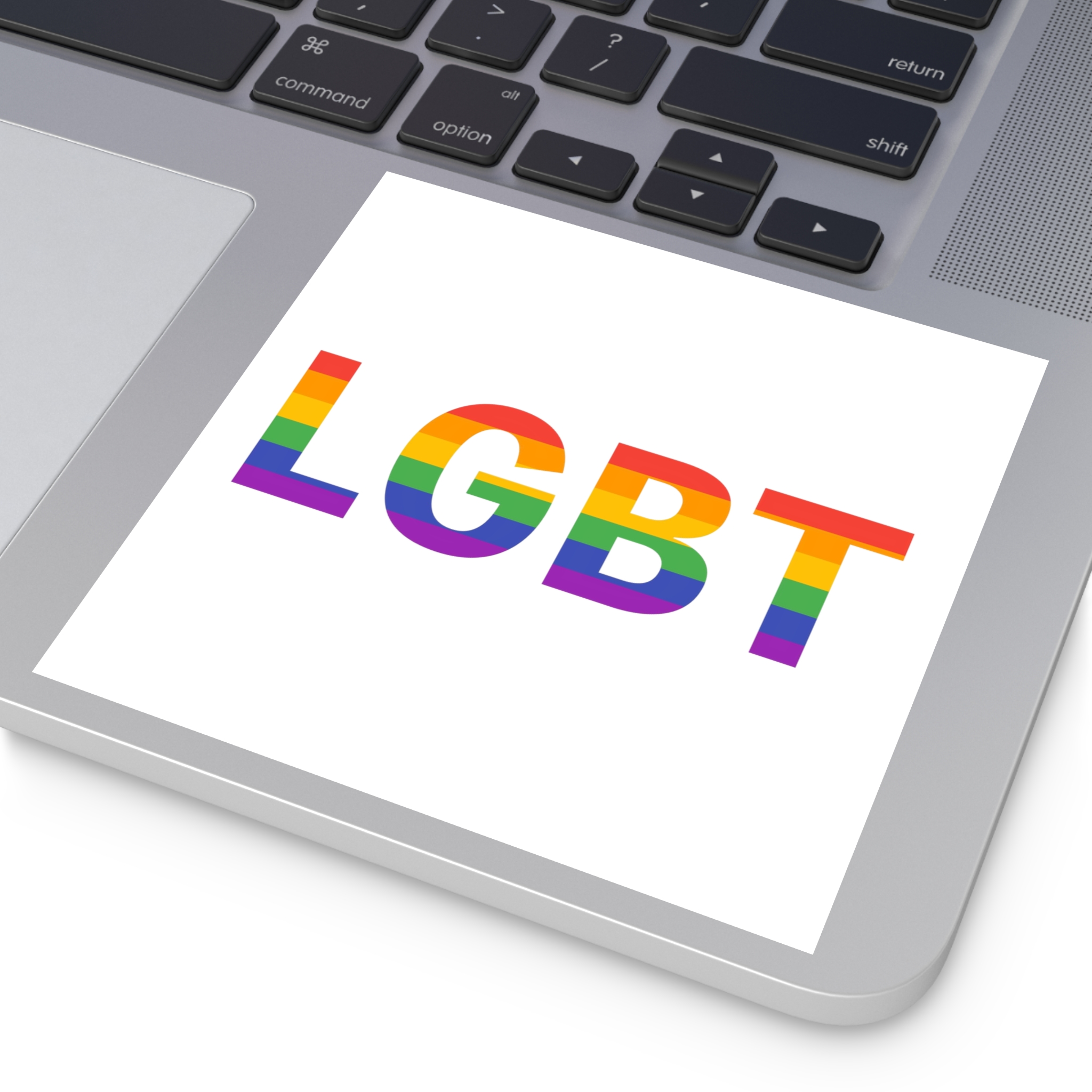 Lgbt Rainbow Colors Lgbt Logo Laminate Stickers Square - Image 43