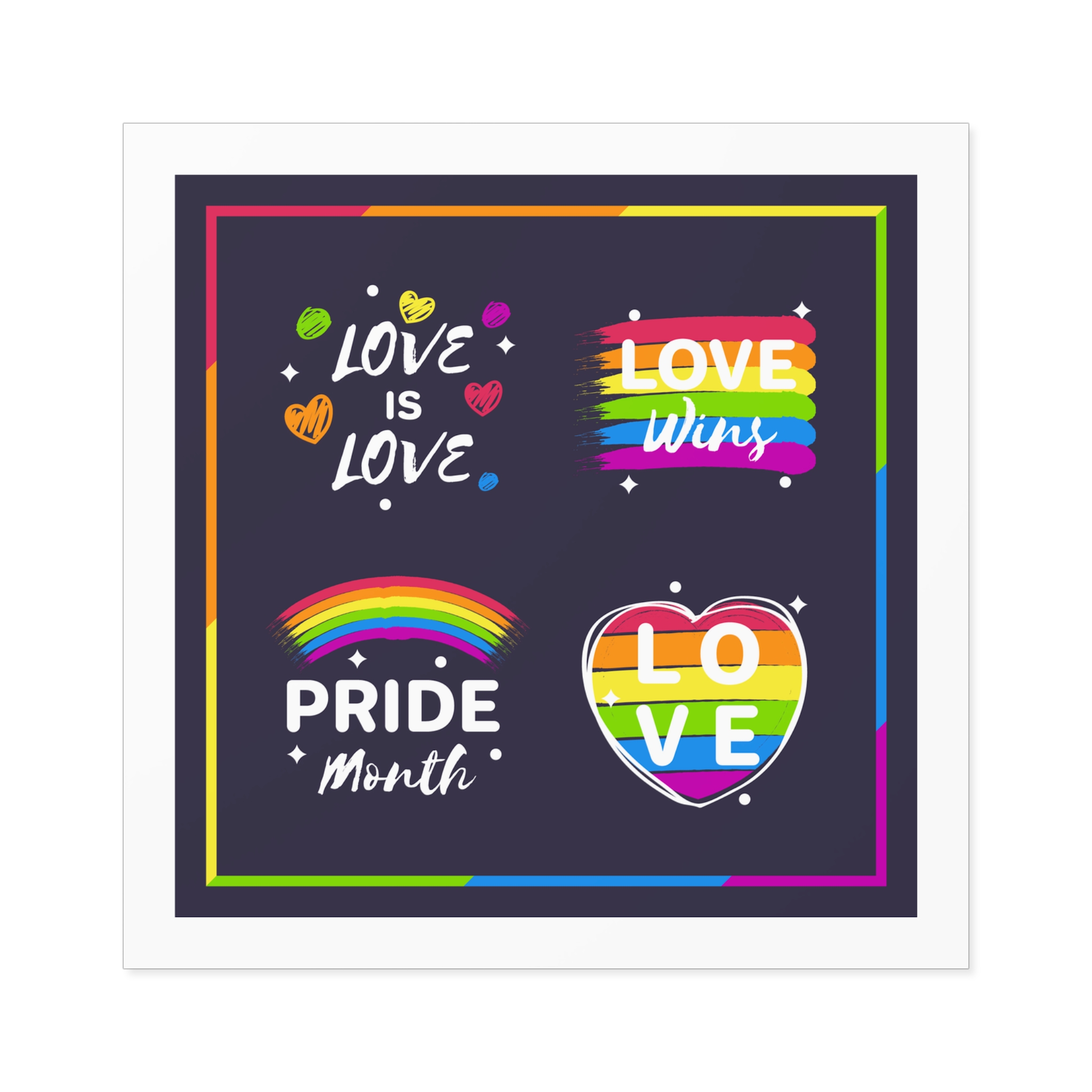 Pride Day Badges Set Laminate Stickers Square - Image 41