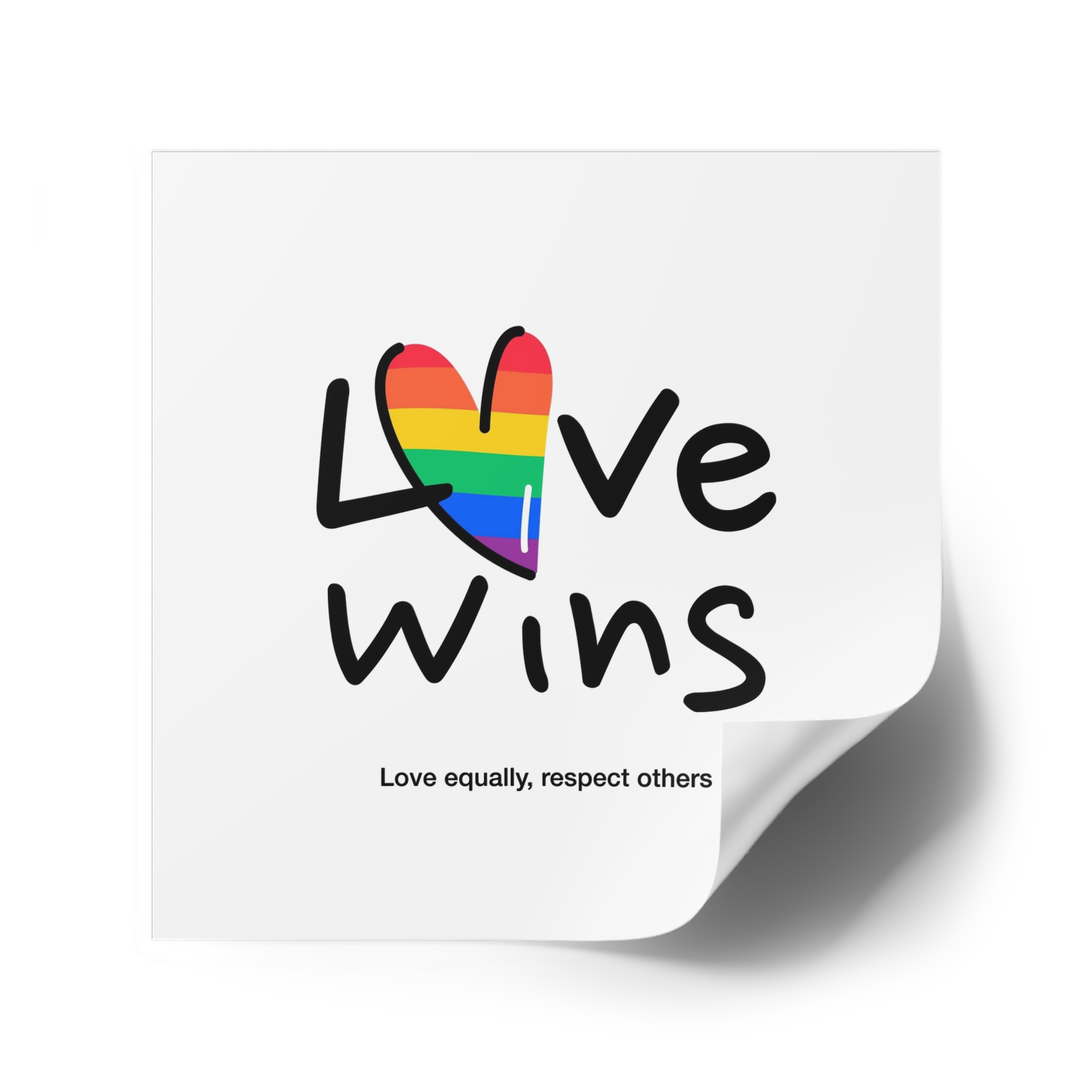 Love Letter Pride Rainbow Lettering Text Writing Pattern Freedom Love Heart Homo Colors Flag Parade(2) (1) Laminate Stickers Square - Image 74