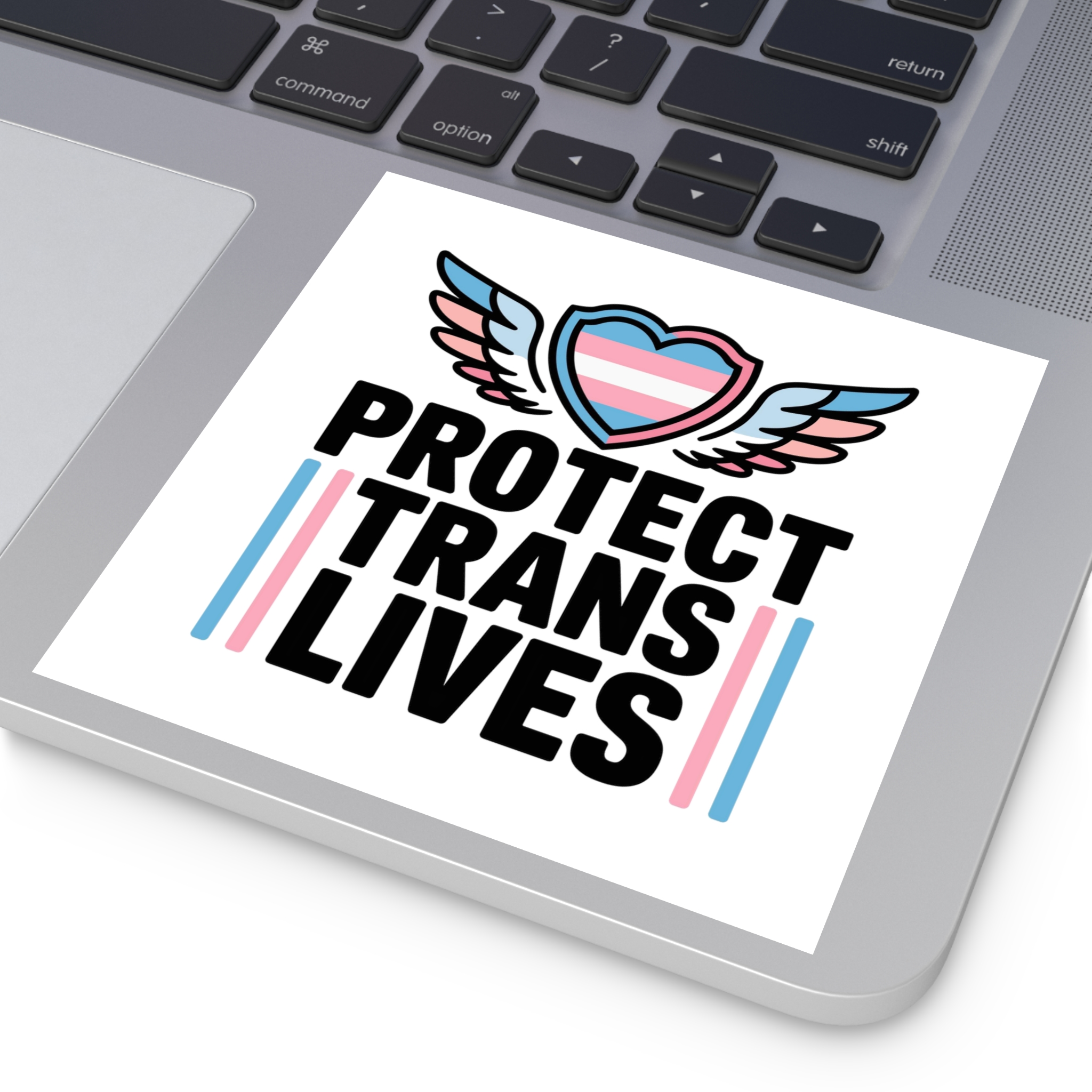 Protect Trans Lives T Shirt Design Isolated White Background 2 Laminate Stickers Square - Image 43
