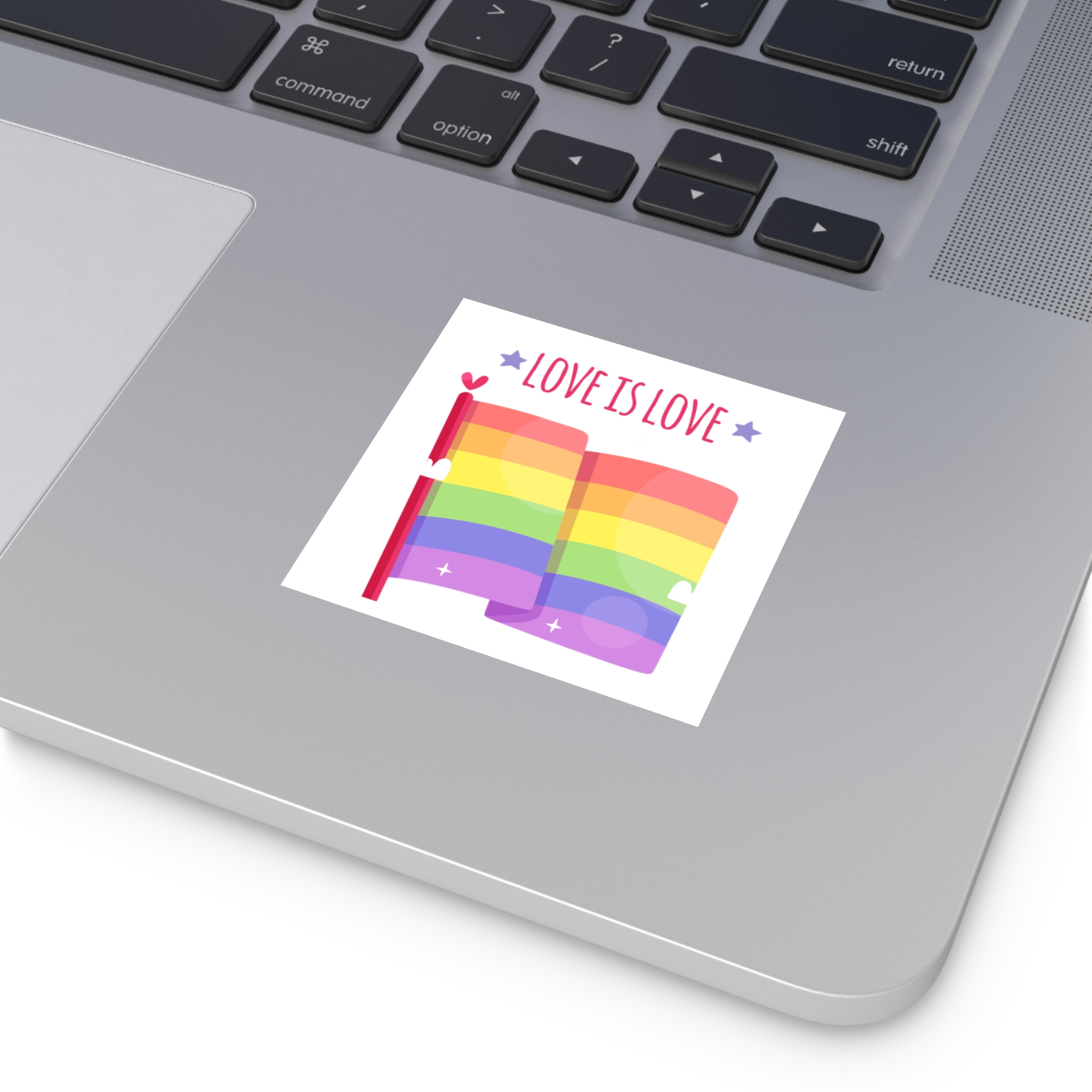 Pride Day Flag With Love Laminate Stickers Square - Image 15