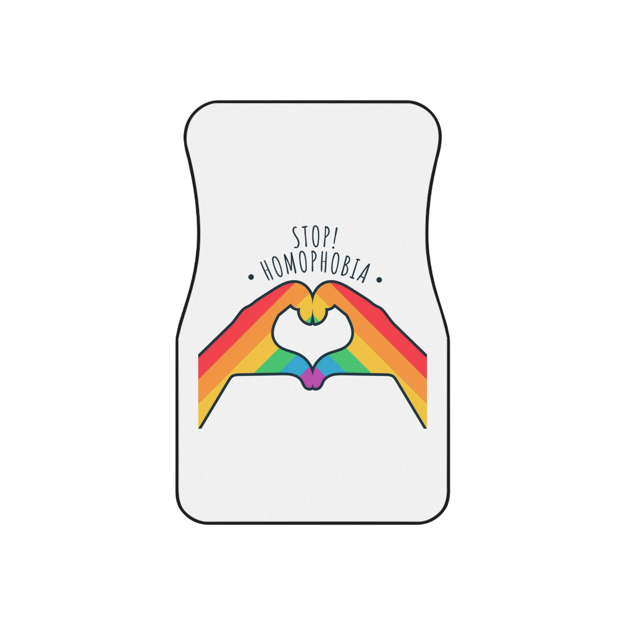 Stop Homophobia 17 May Lgbt Pride Heart Hand Rainbow Color Poster Sticker Symbol Vector Car Mats Set Of 4 - Image 2