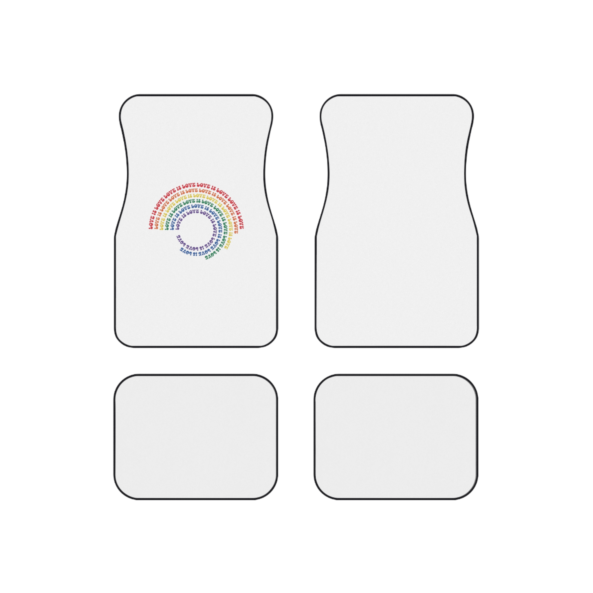 Pride Lgbtq Gay Typography Vector Tshirt Design Car Mats Set Of 4