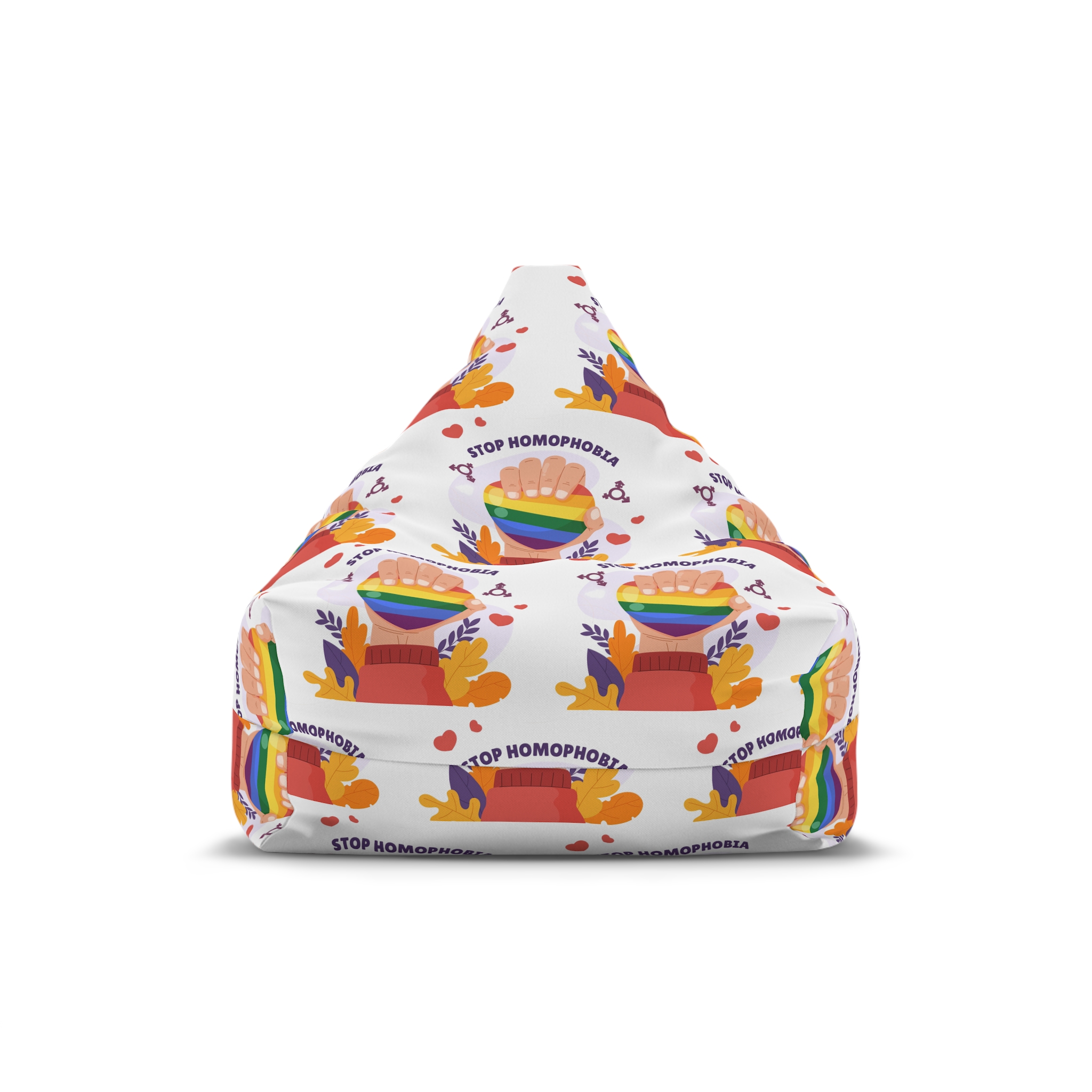 Hand Drawn Stop Homophobia Concept Illustrated Bean Bag Chair Cover