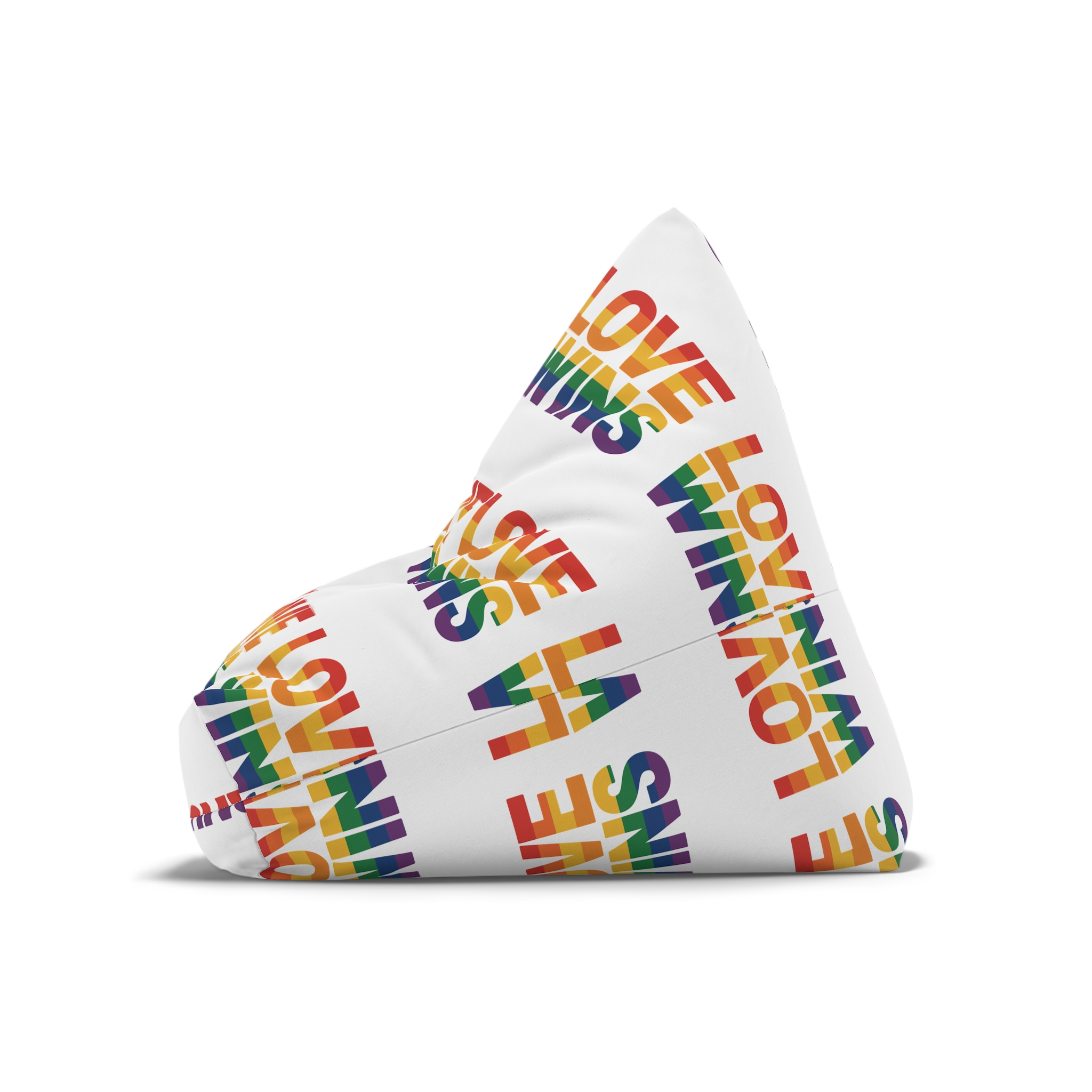 Love Wins Rainbow Pride Message Bean Bag Chair Cover - Image 8