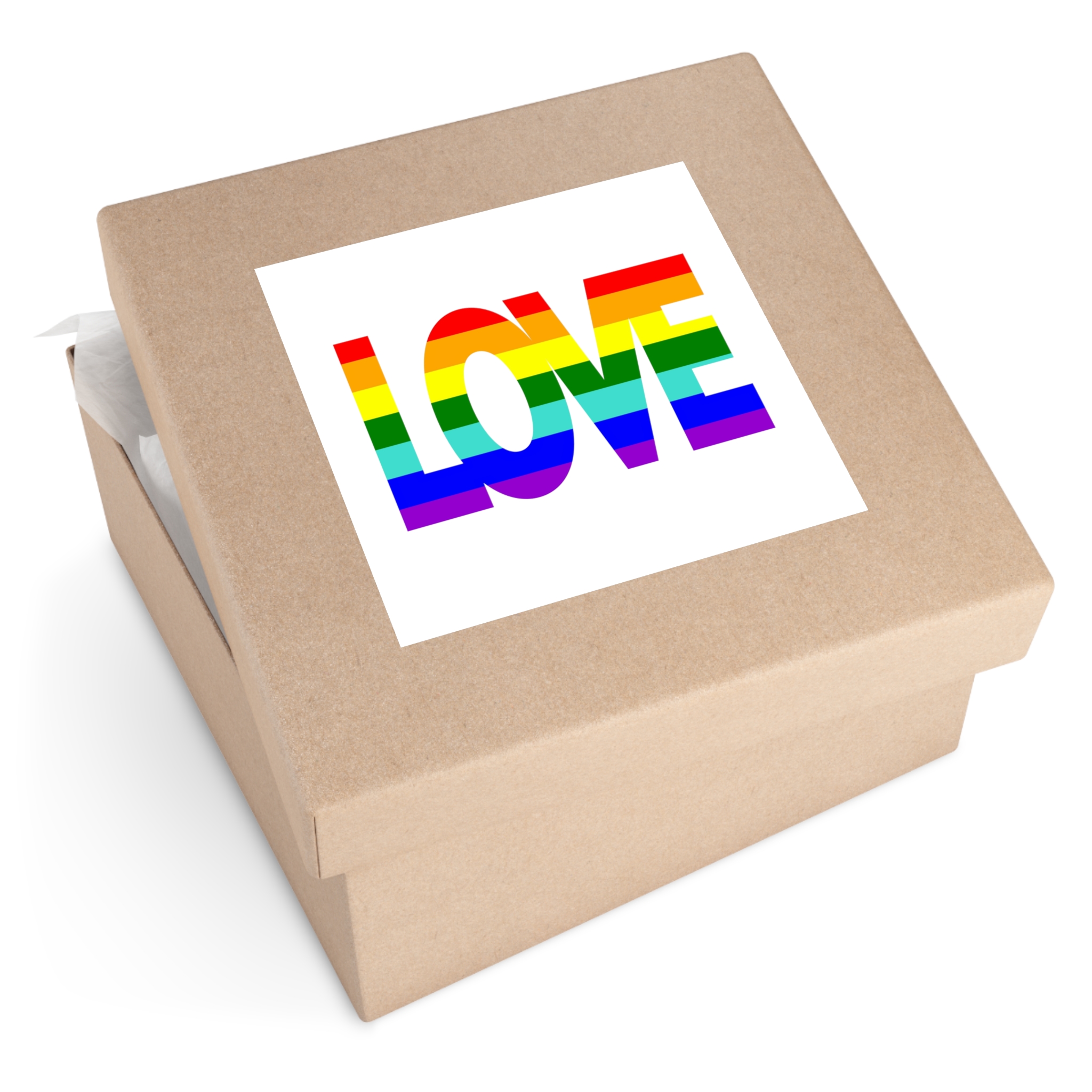 Lgbt Pride Flag Rainbow Flag Background Multicolored Peace Flag Movement Original Colors Symbol Laminate Stickers Square - Image 51