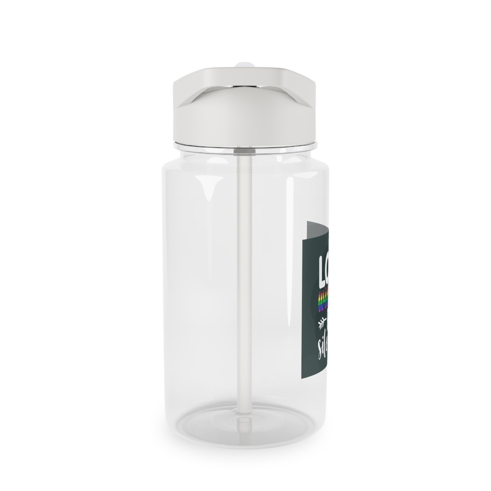 Love Will Be Silenced Premium Gay Pride Lettering Vector Design Tritan Water Bottle - Image 4