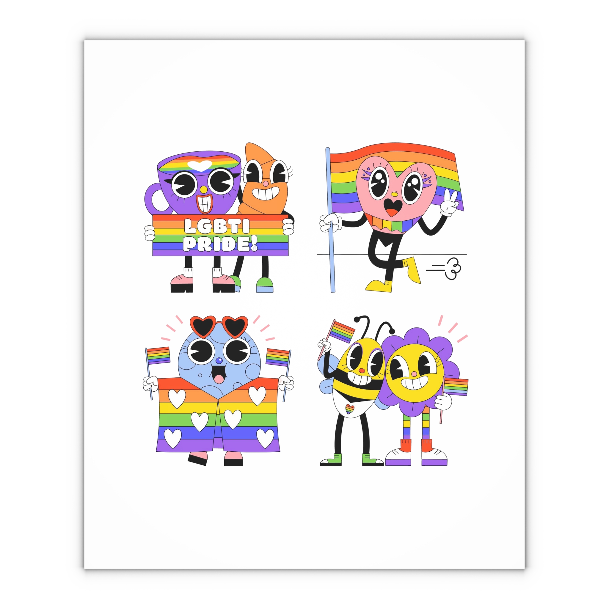 Acid Lgbti Pride Stickers Collection Gift Wrapping Paper Sheets 1pc - Image 4