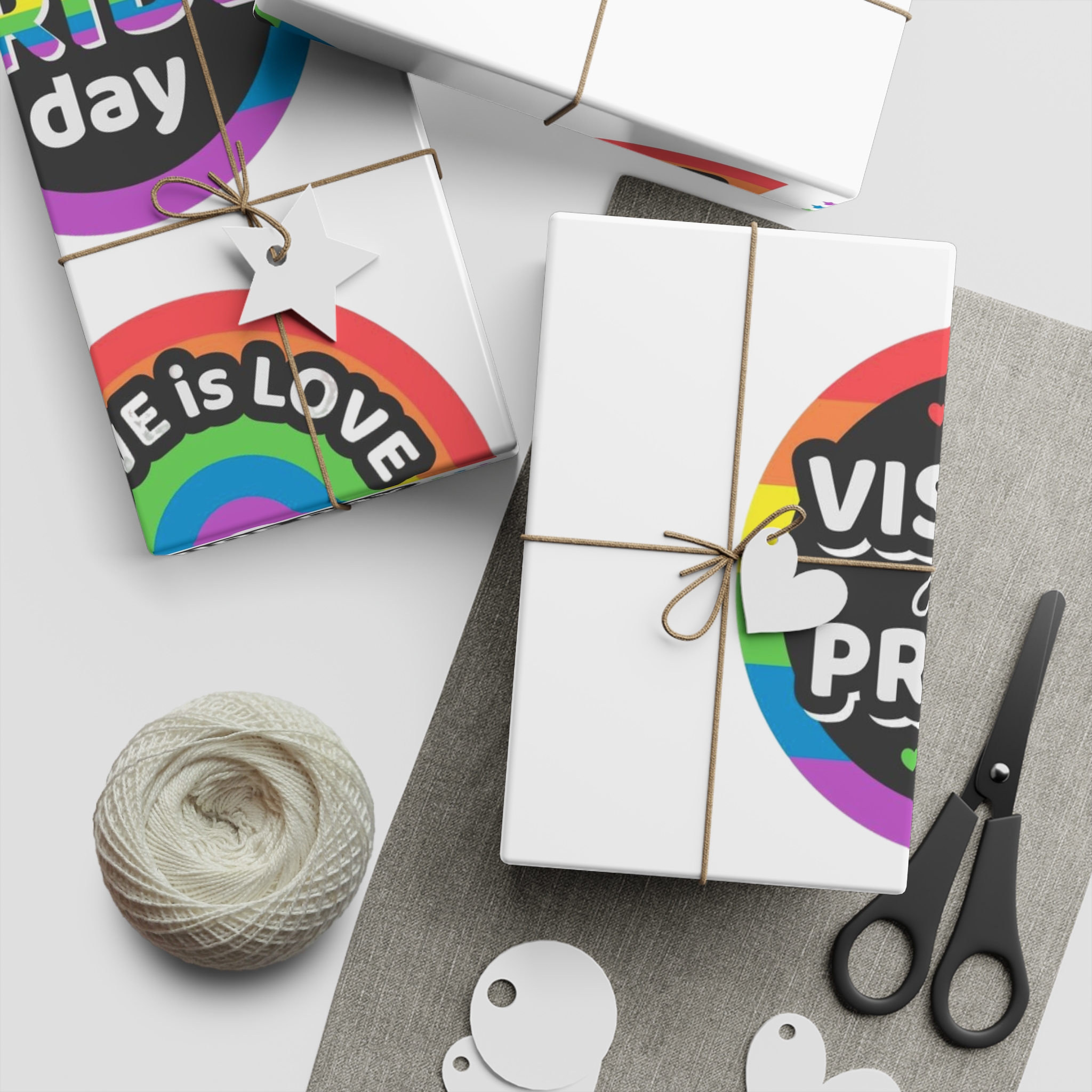 Set Rainbow Pride Labels Gift Wrapping Paper Sheets 1pc - Image 5