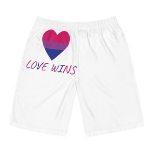 Colorful Heart Shape Bisexual Pride Flag Happy Pride Day Lgbtqia Community Pride Month Vector Hand Drawn Doodle Posters Stickers Logo Cards Mens Board Shorts Aop