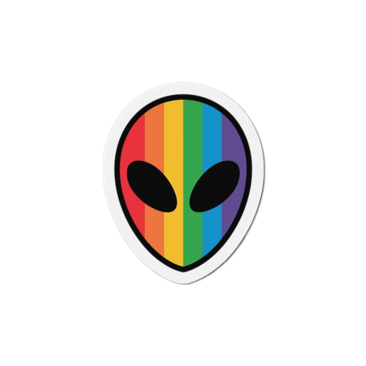 Rainbow Alien Head Lgbt Pride Illustration Die Cut Magnets