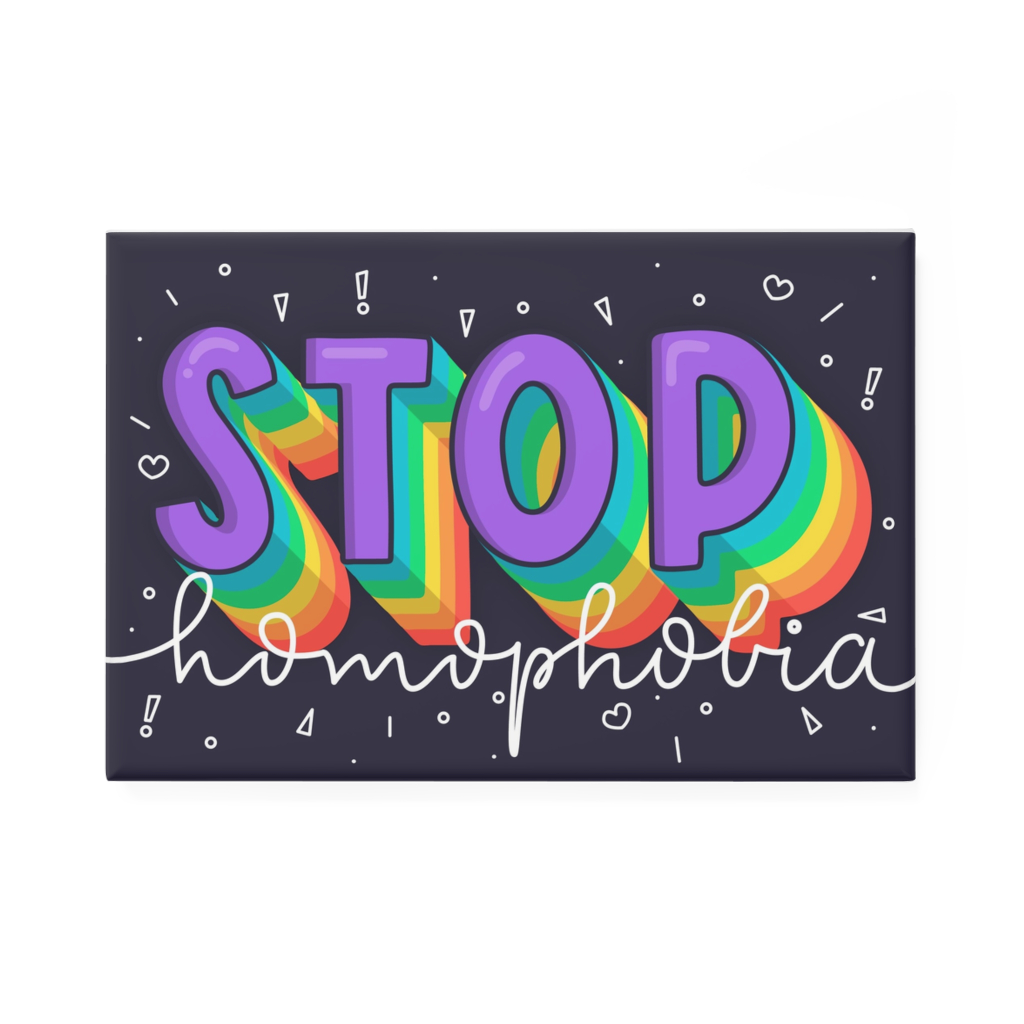 Stop Homophobia Concept Button Magnet Rectangle 1 And 10 Pcs