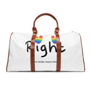 Love Letter Pride Rainbow Lettering Text Writing Pattern Freedom Love Heart Homo Colors Flag Parade(1) Waterproof Travel Bag