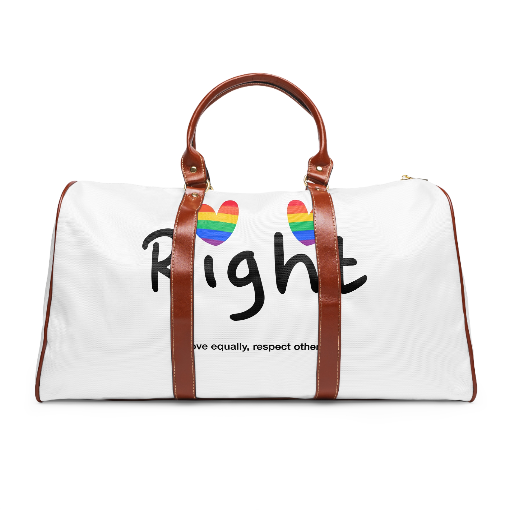 Love Letter Pride Rainbow Lettering Text Writing Pattern Freedom Love Heart Homo Colors Flag Parade(1) Waterproof Travel Bag
