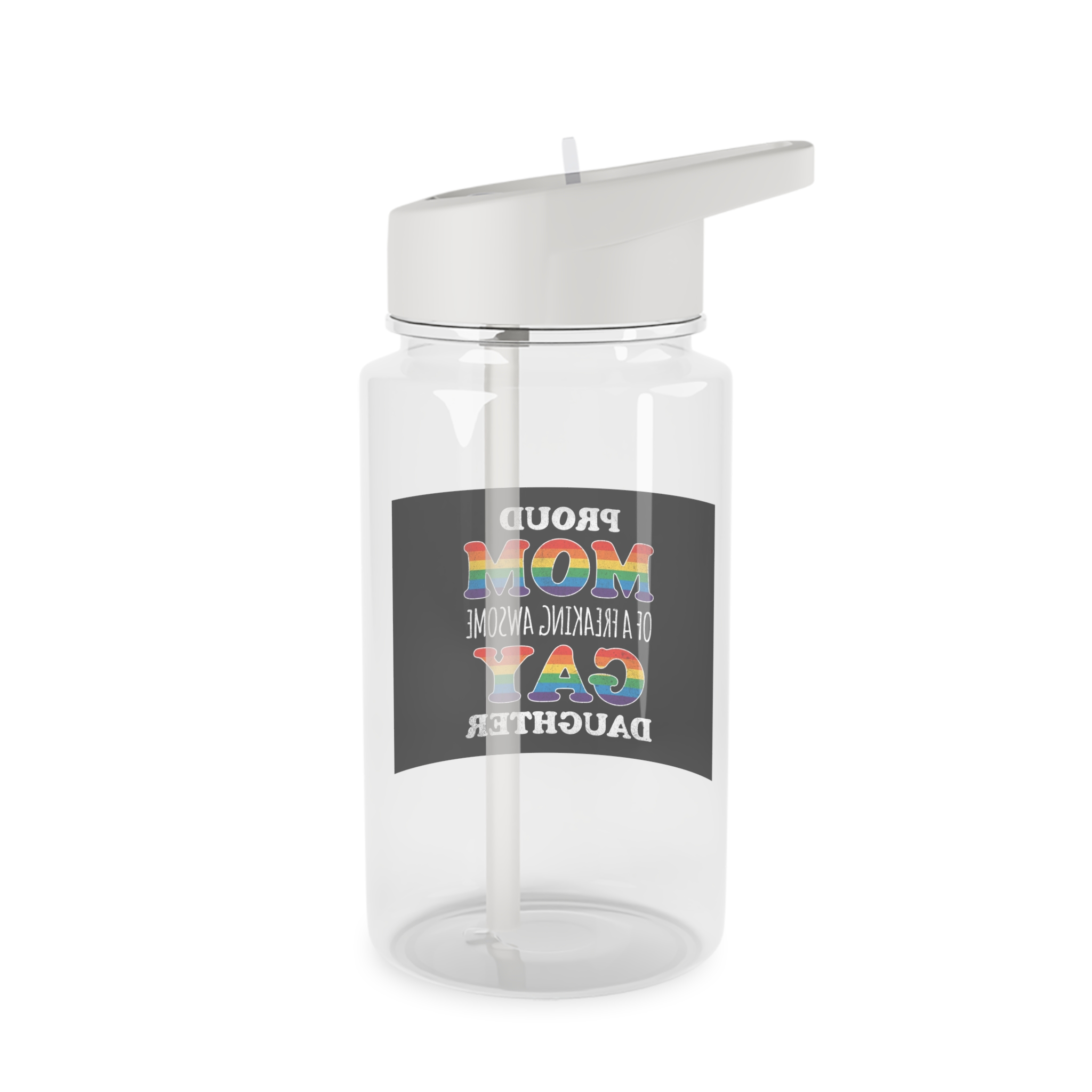 Mother Day Pride Rainbow Typography Vector Premium T Shirt(3) Tritan Water Bottle - Image 2