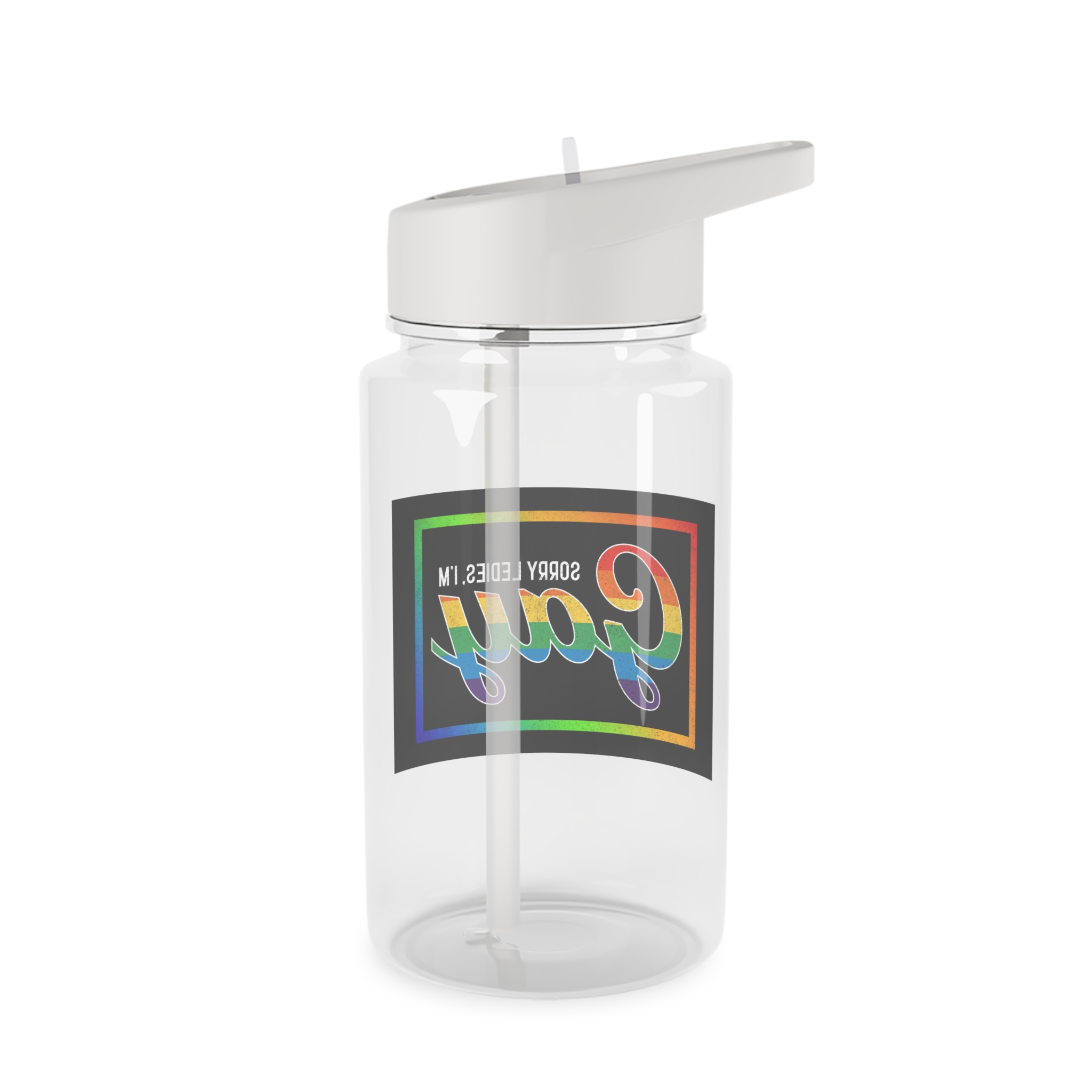 Pride Gay Rainbow Typography Vector Premium T Shirt(3) Tritan Water Bottle - Image 2
